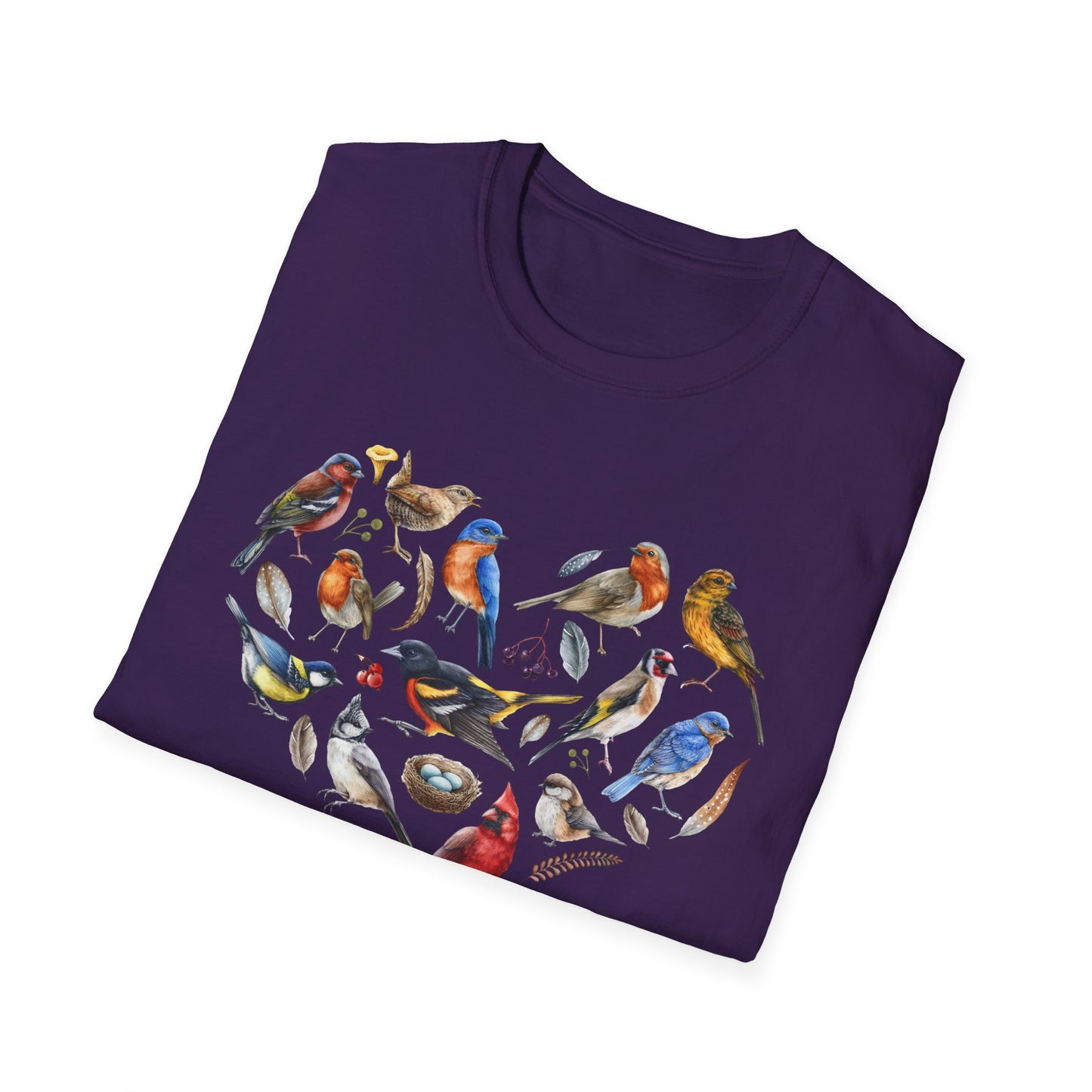Heart of Birds Unisex Softstyle T-Shirt - Heart Design