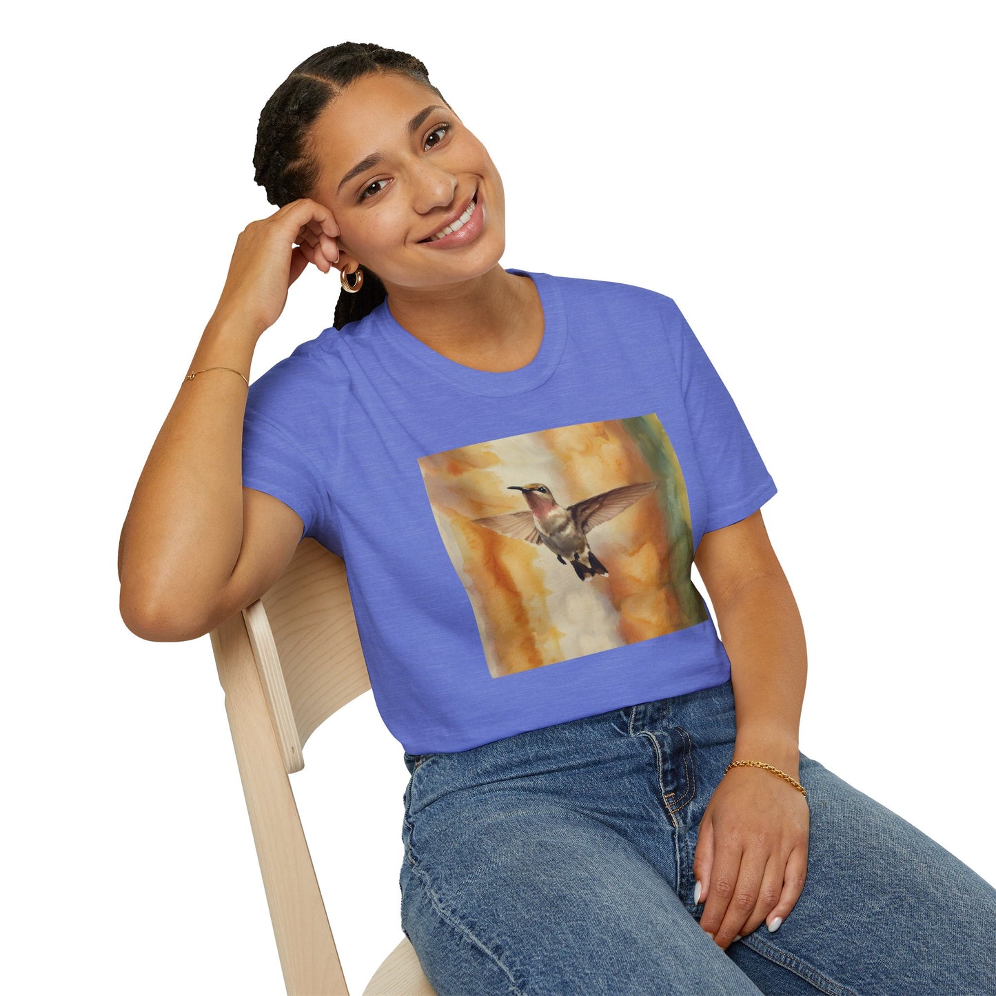 Hummingbird Watercolor T-Shirt, Nature Lover Gift, Birdwatching Shirt