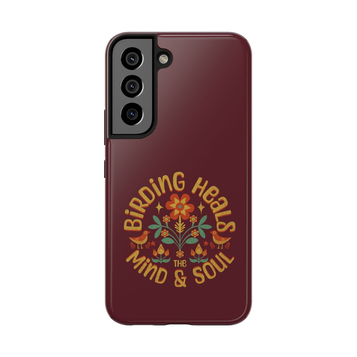 The Nerdy Birder - Birding Heals the Mind & Soul Design, Tough Secure Phone Covers for Bird Lovers, Artistic Gifts for Nature Enthusiasts