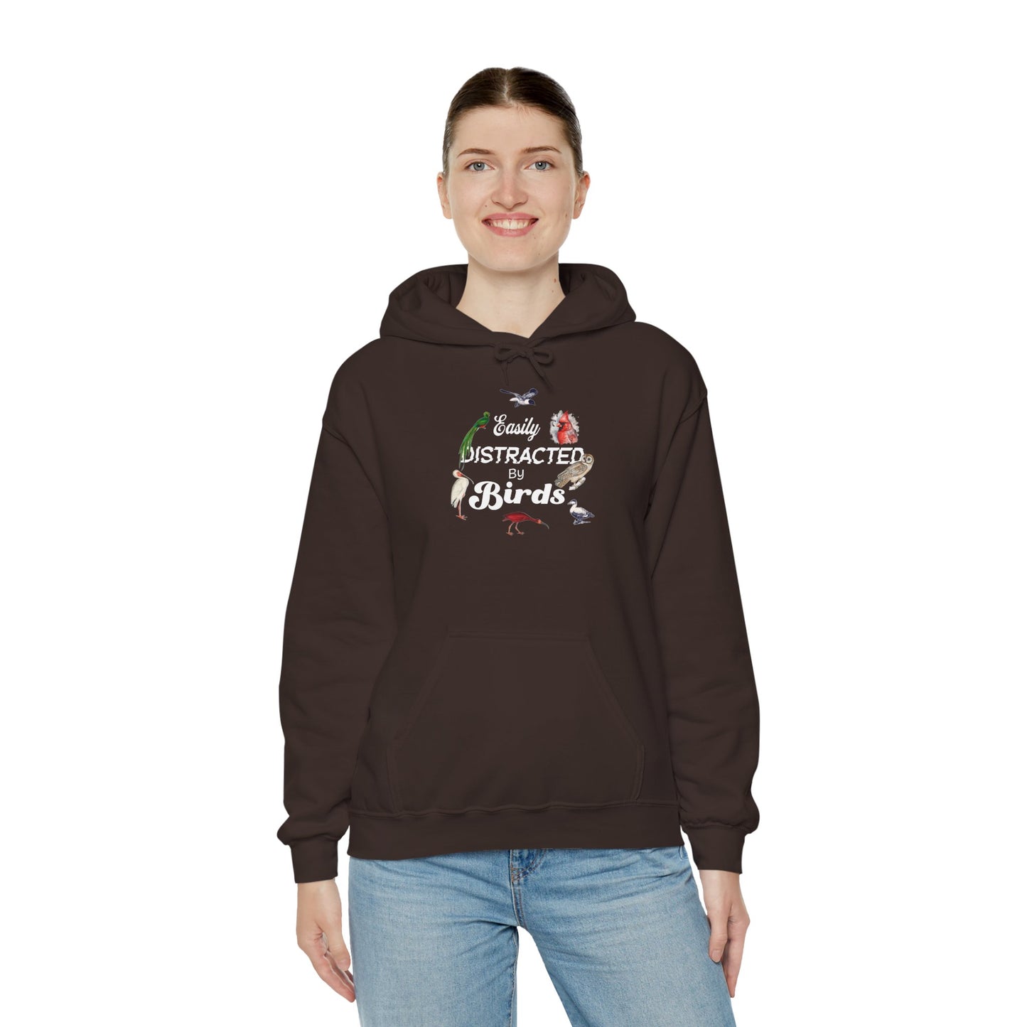 The Nerdy Birder - Easily Distracted by Birds Unisex Hoodie - Cozy Sweatshirt for Nature Lovers