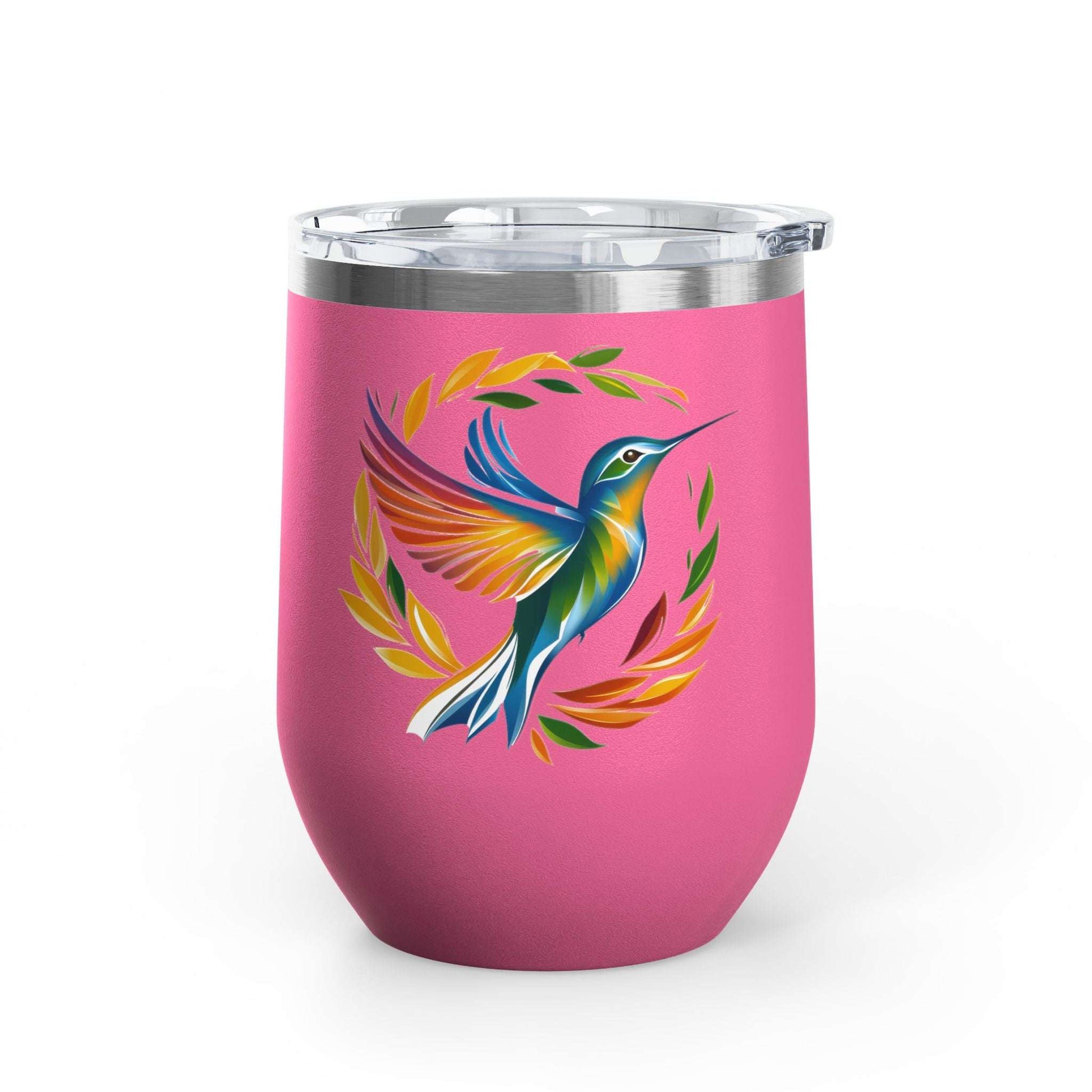 Hummingbird Rainbow Wine Tumbler- 12oz Insulated Cup