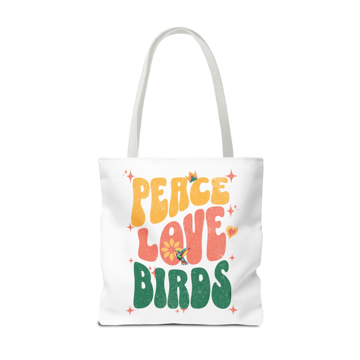 Peace Love Birds Tote Bag – Eco-Friendly Canvas Bag for Nature Lovers