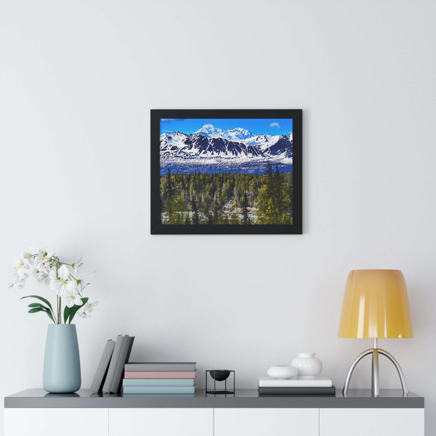 Mountain Landscape Framed Poster, Scenic Wall Art, Nature Decor, Gift for Outdoor Lovers, Home Office Artwork, Nature