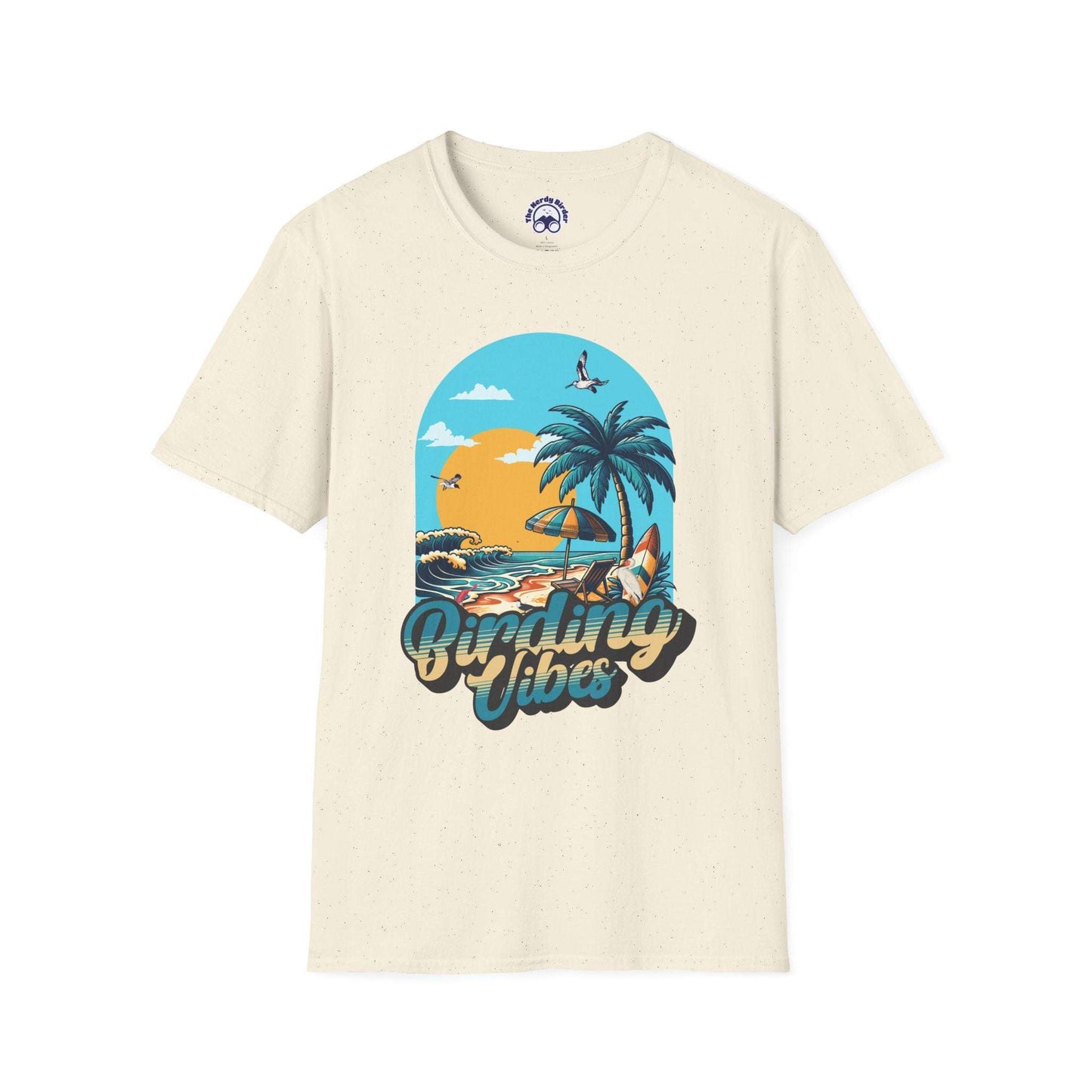 Birding Vibes Unisex Softstyle T-Shirt - Tropical Beach Graphic Tee