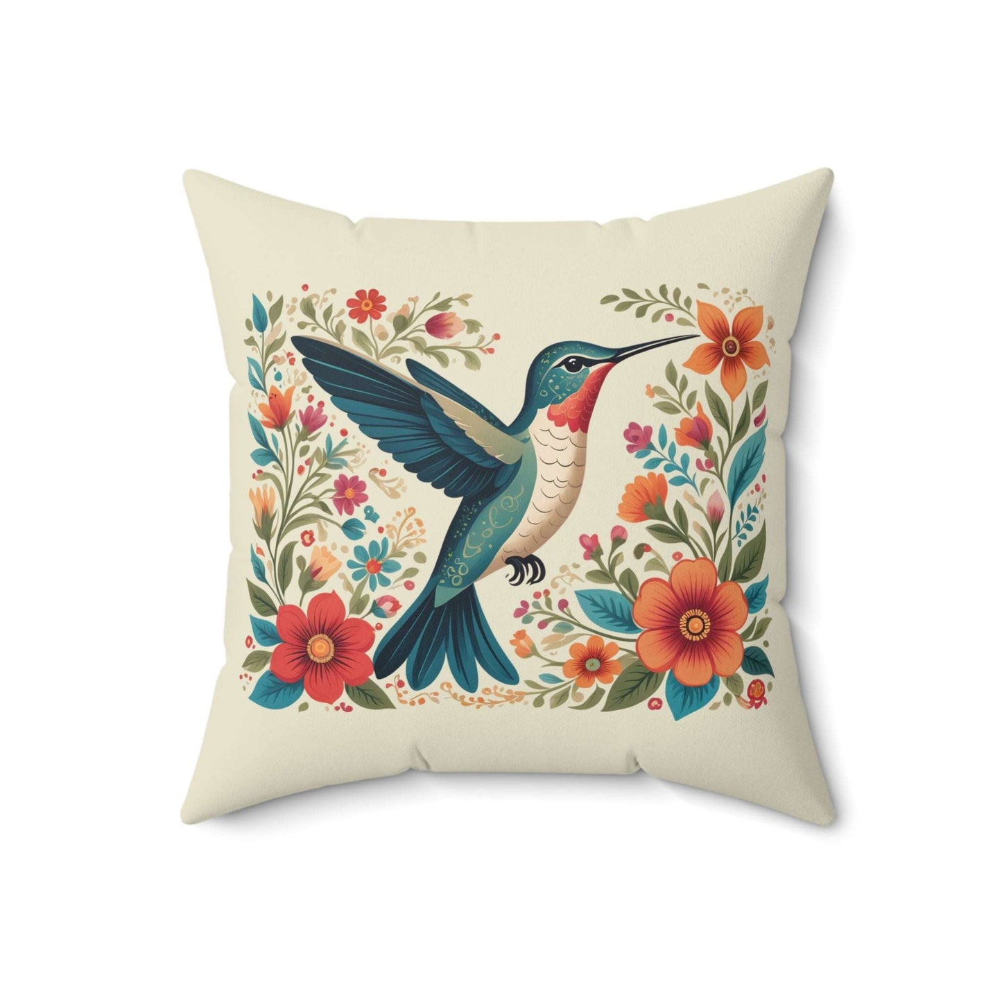 Hummingbird In Bloom Pillow Decorative Home Accents