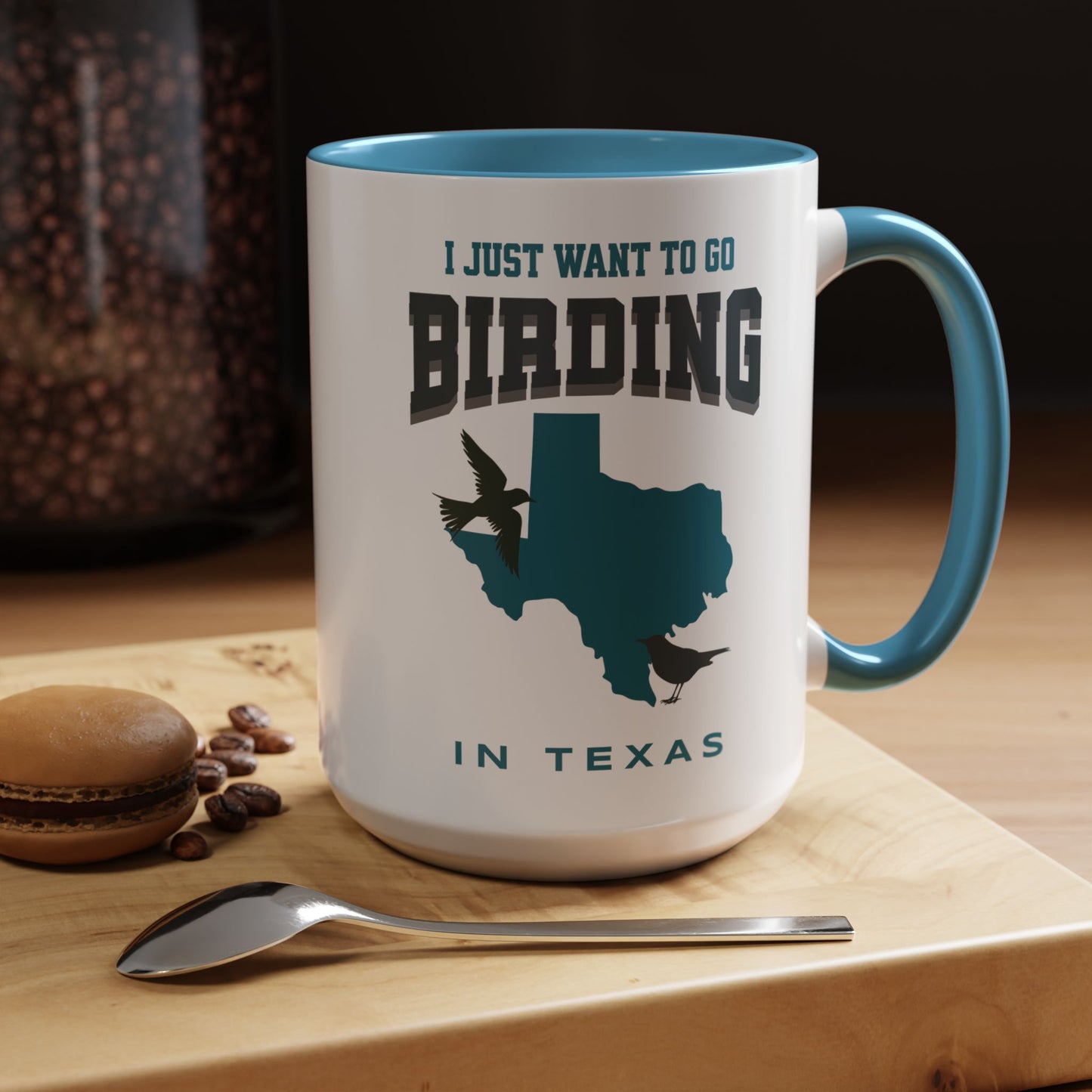 I Just Want to Go Birding in Texas Vibrant Accent Coffee Mug