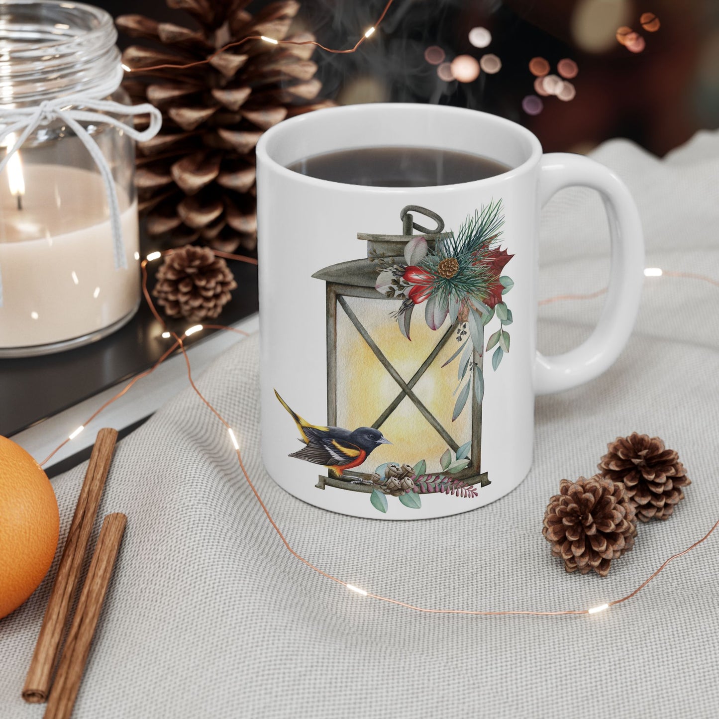 Cozy Lantern-Inspired Ceramic Mug | Perfect for Tea Lovers | Gift for Holidays