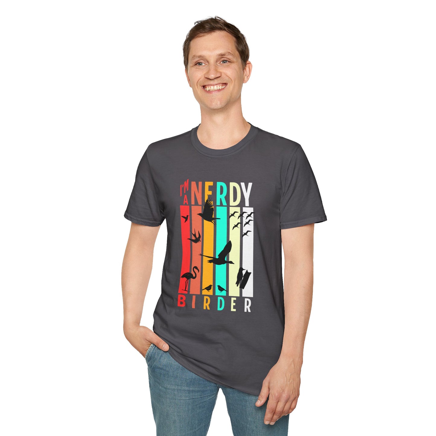 I'm A Nerdy Birder Unisex Softstyle T-Shirt - Nature Lover's Gift