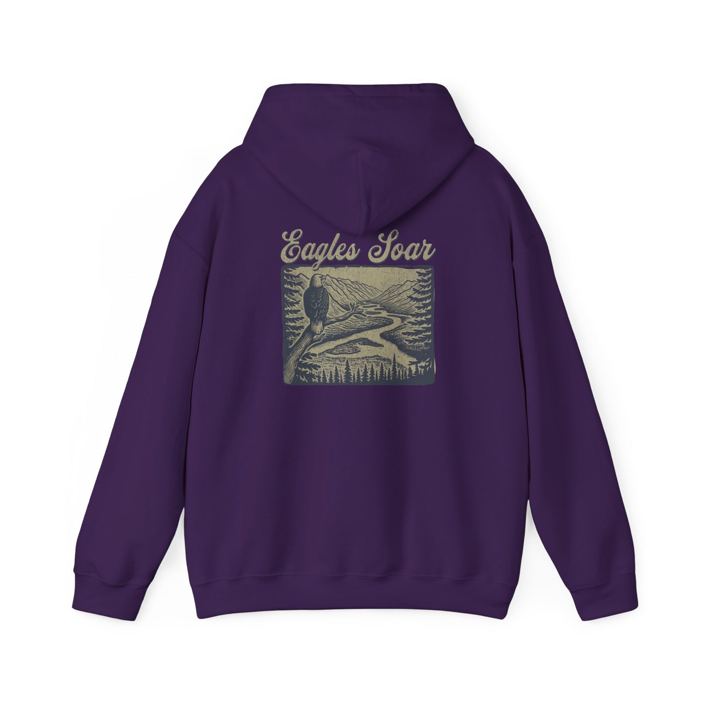 The Nerdy Birder - Eagle Soars Back Design Unisex Hoodie - Cozy Sweatshirt for Nature Lovers