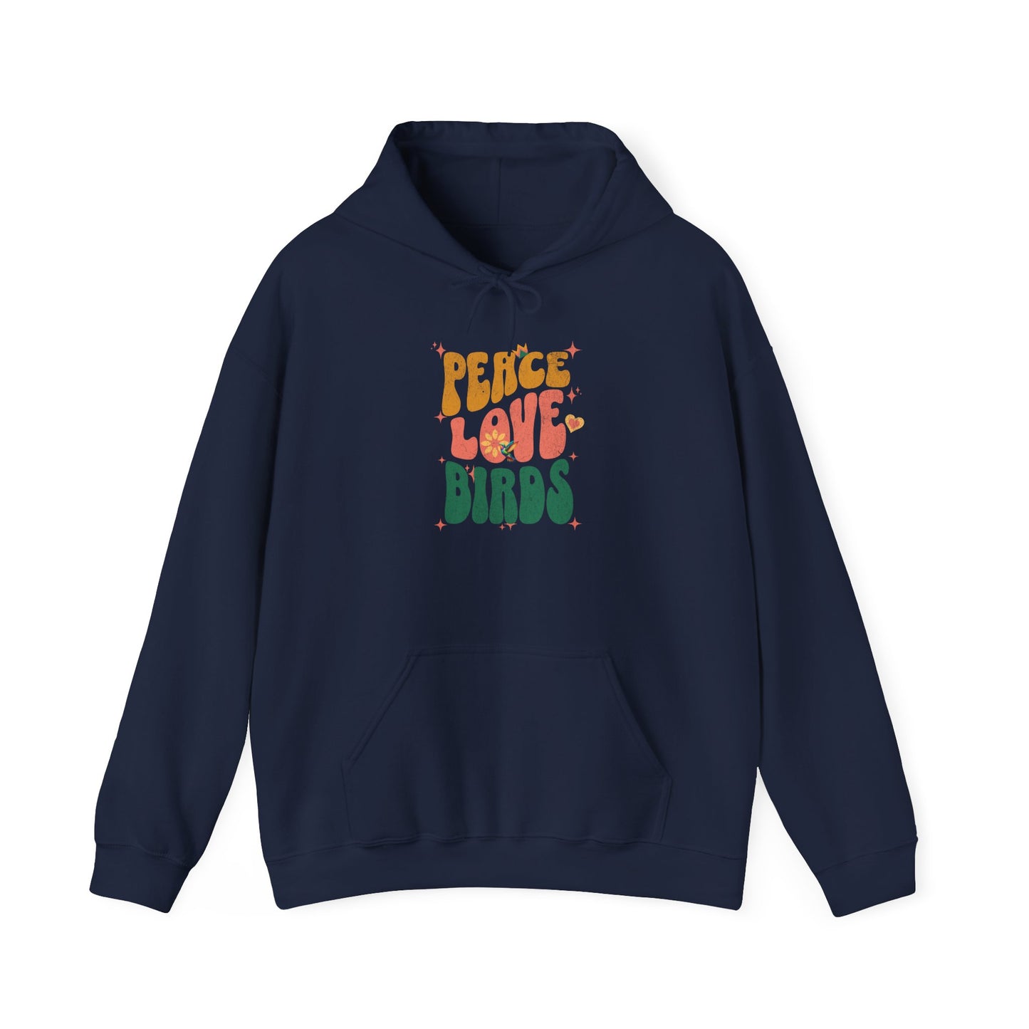 Peace Love Birds Hoodie - Cozy Unisex Sweatshirt for Nature Lover