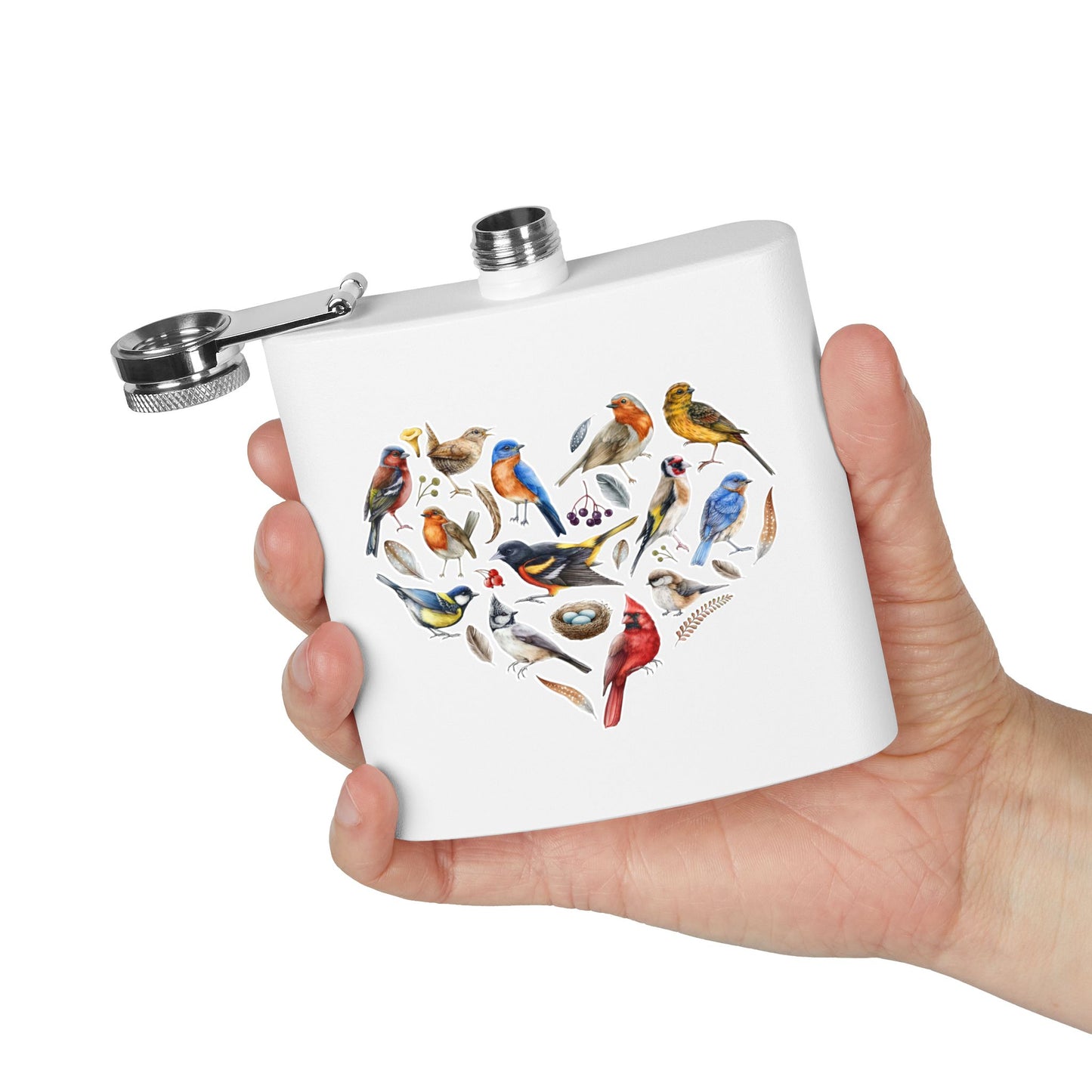 Bird Heart Stainless Steel Flask - 6oz