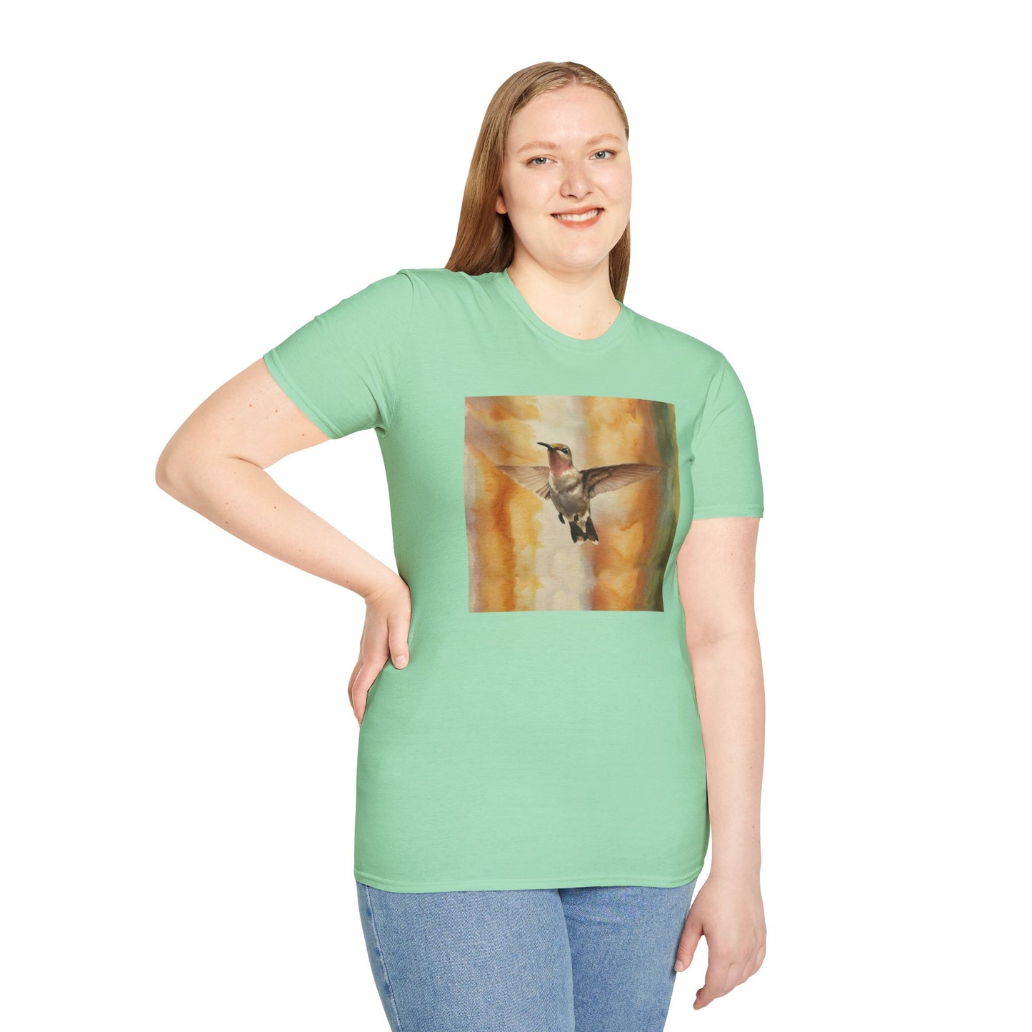 Hummingbird Watercolor T-Shirt, Nature Lover Gift, Birdwatching Shirt