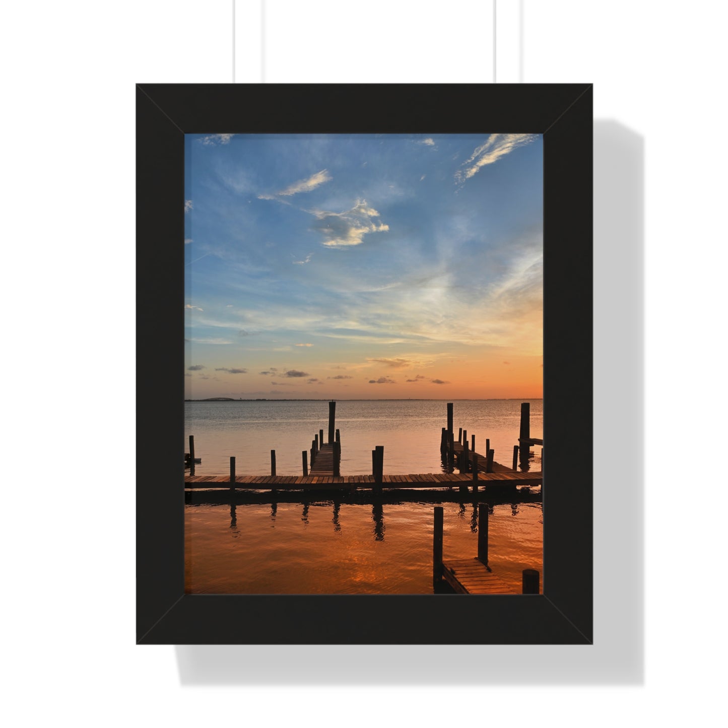 Serene Sunset Framed Vertical Poster - Tranquil Wall Art for Home Decor