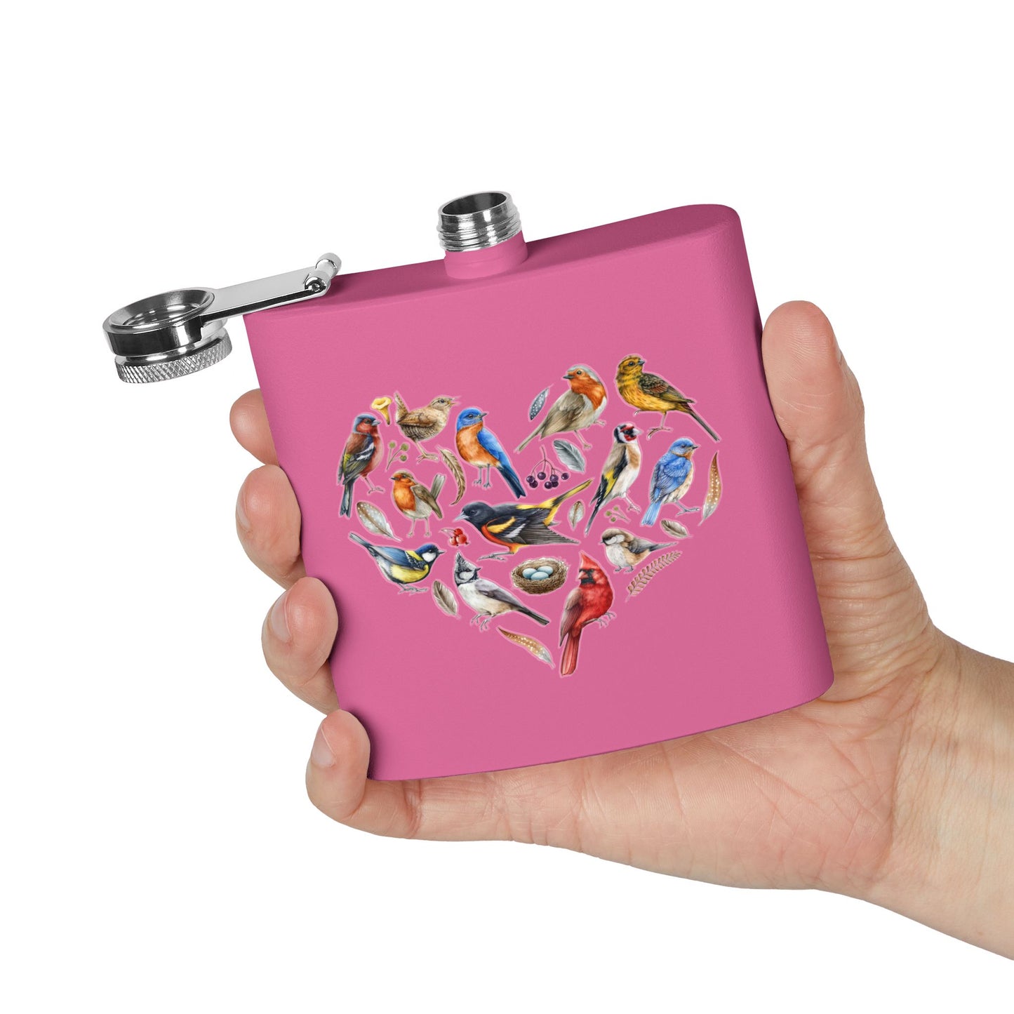 Bird Heart Stainless Steel Flask - 6oz