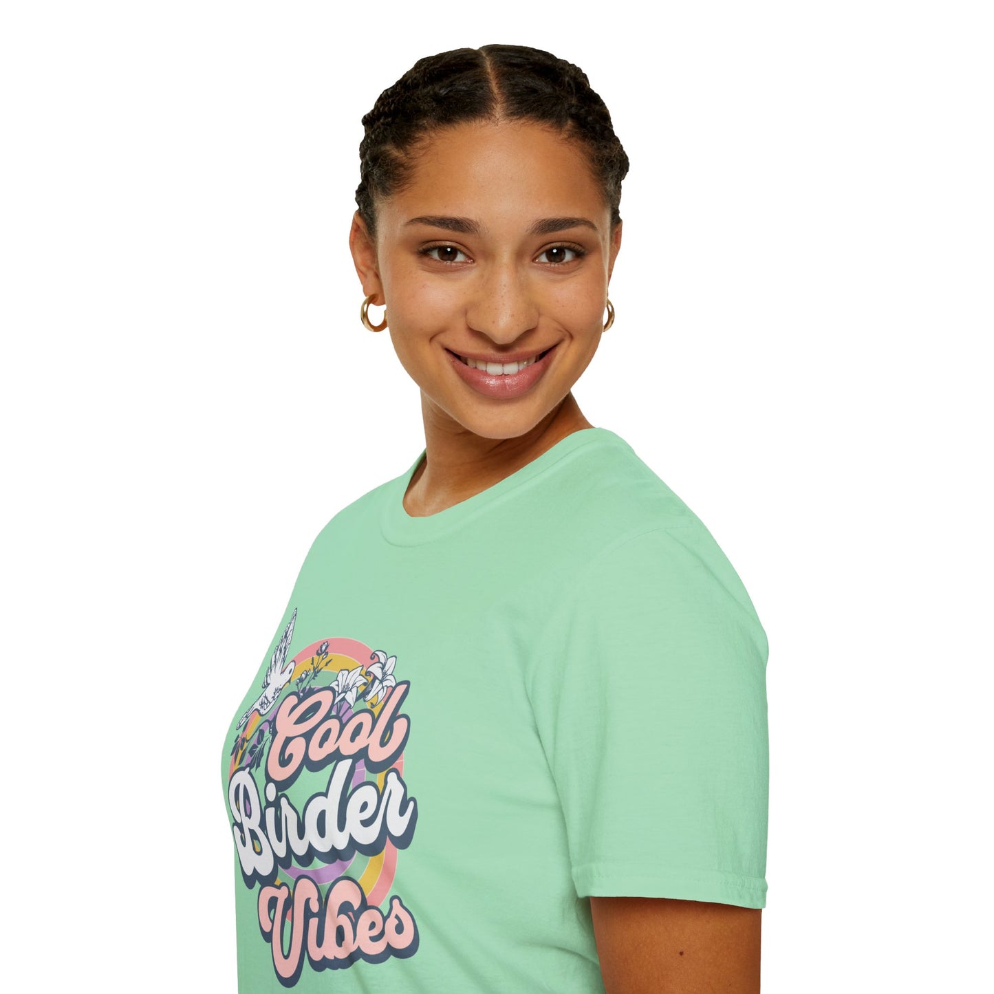 Cool Birder Vibes Unisex Softstyle T-Shirt | Perfect for Bird Lovers and Nature Enthusiasts