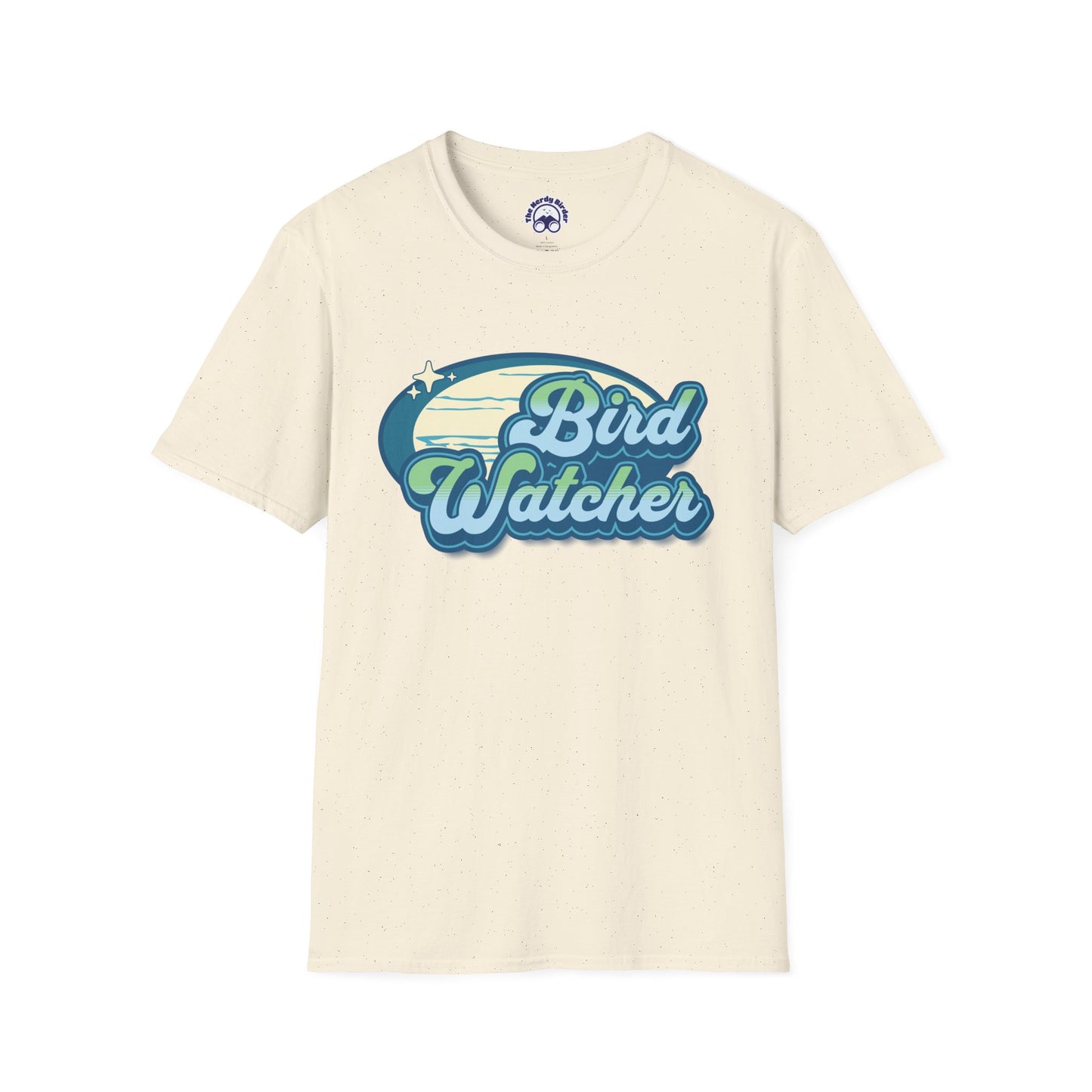 Bird Watcher Teal Unisex Softstyle T-Shirt - Retro Vibe Tee for Casual Wear