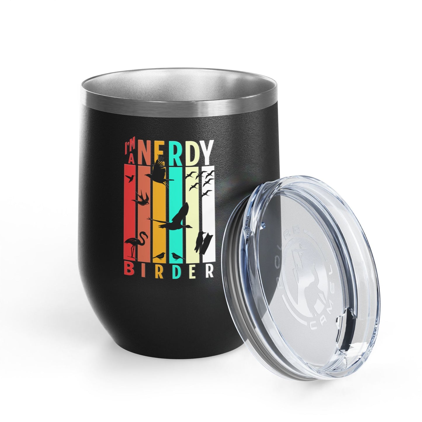 I'm A Nerdy Birder Wine Tumbler, 12oz | Perfect Gift for Bird Lovers, Nature Enthusiasts, Party Time, Outdoor Adventures, Home Decor