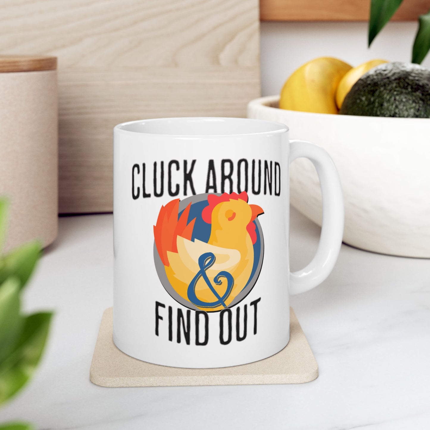 Birding Ceramic Mug (11oz, 15oz) - Cluck Around and Find Out Design