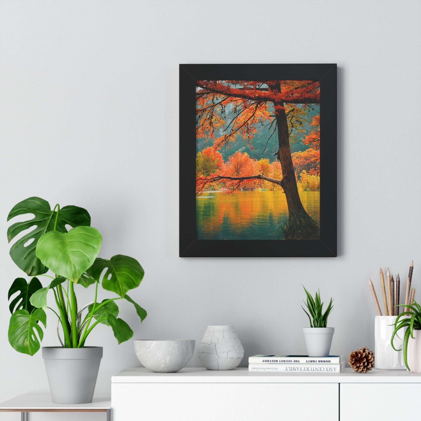 Autumn Serenity Framed Vertical Poster - Nature Wall Art for Home Decor