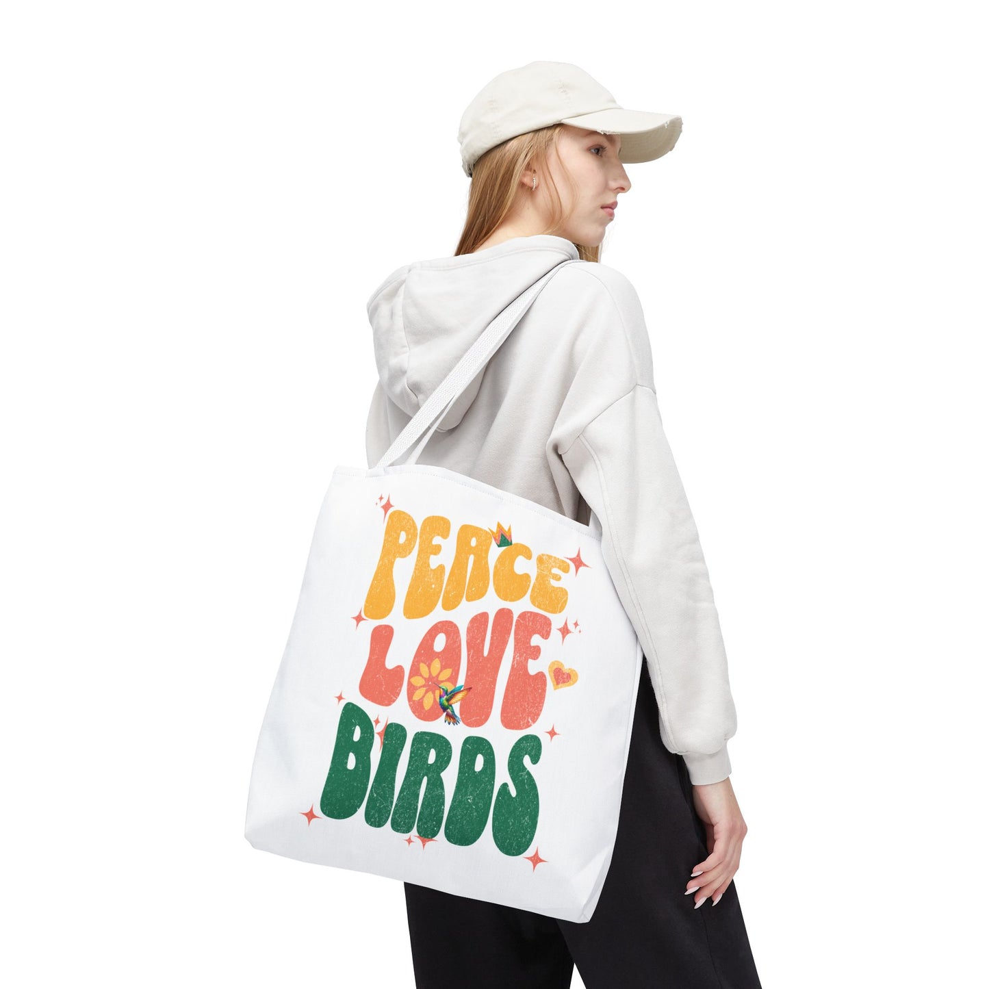 Peace Love Birds Tote Bag – Eco-Friendly Canvas Bag for Nature Lovers