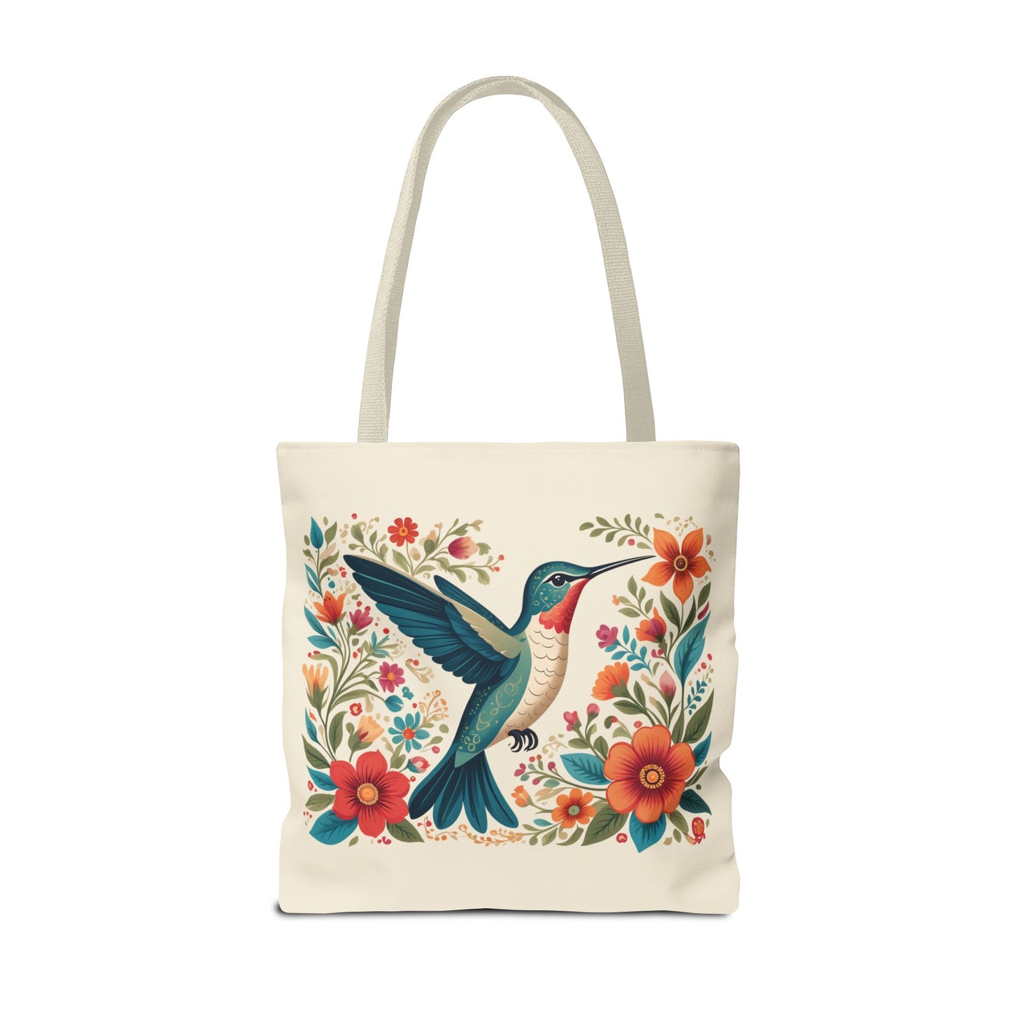 Hummingbird In Bloom Tote Bag - Natural color