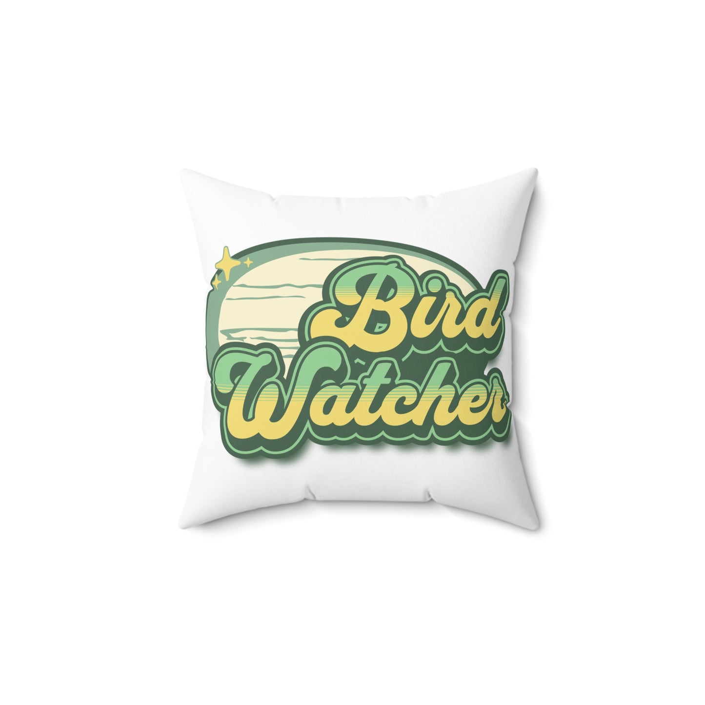 Bird Watcher Spun Polyester Square Pillow - Cozy Home Decor for Nature Lovers