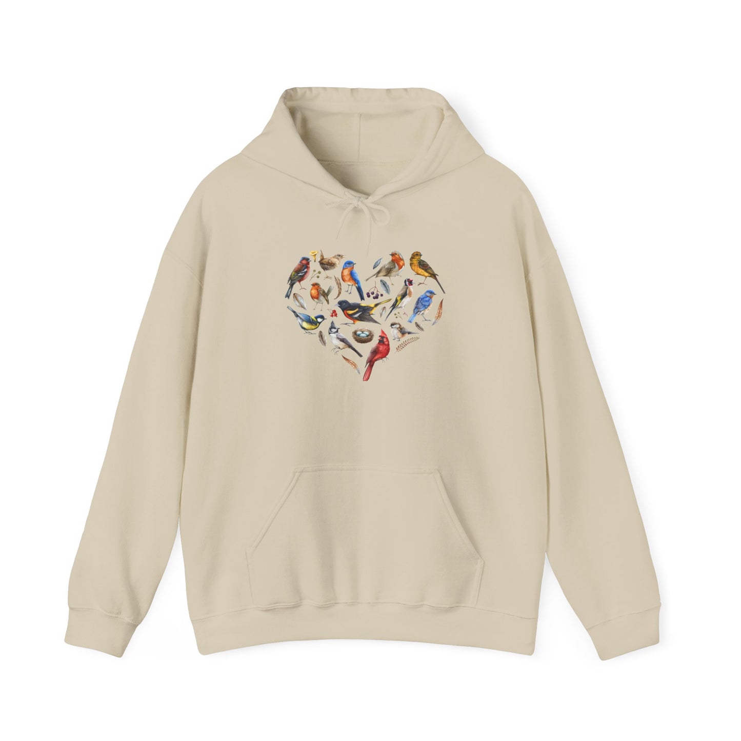 Bird Heart Unisex Hoodie - Cozy Sweatshirt for Nature Lovers