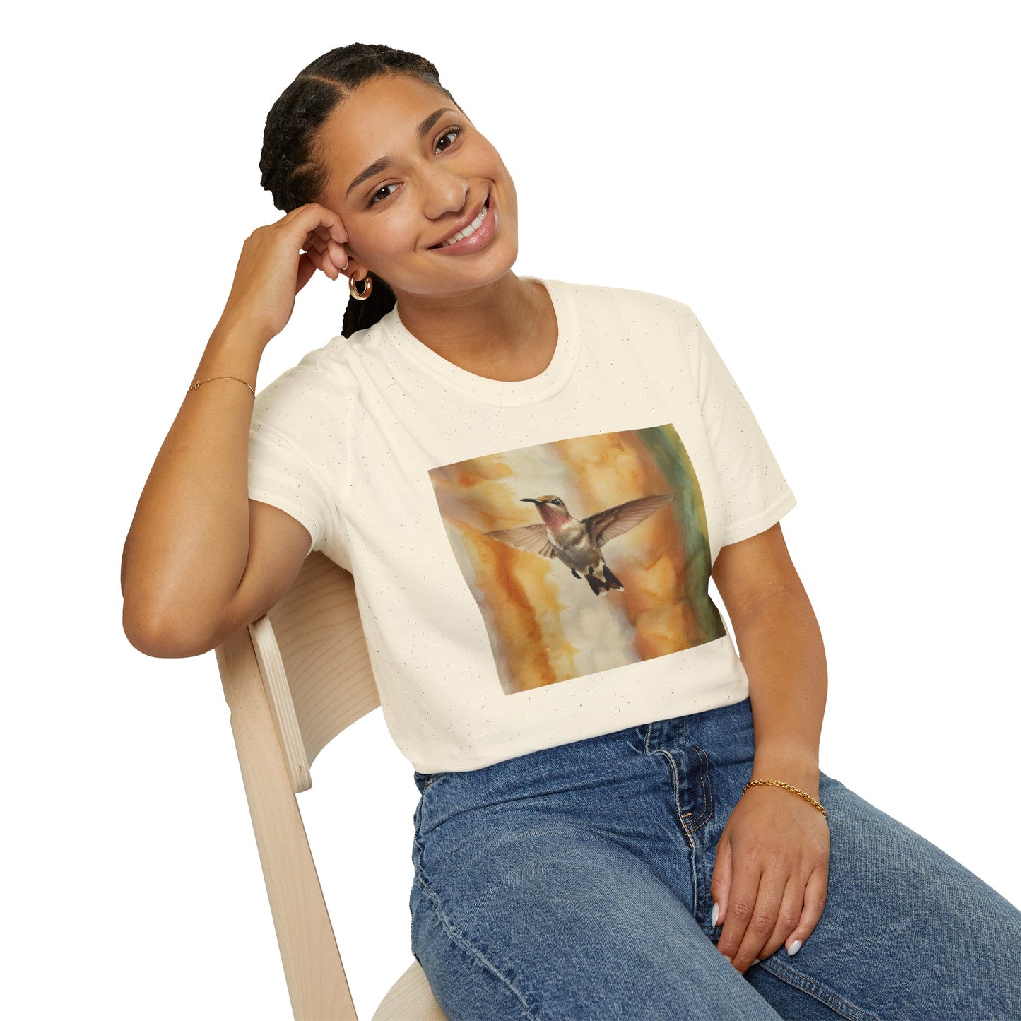 Hummingbird Watercolor T-Shirt, Nature Lover Gift, Birdwatching Shirt