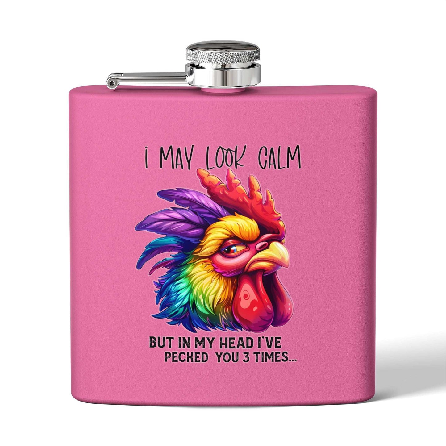 I May Look Calm Stainless Steel Flask - 6oz