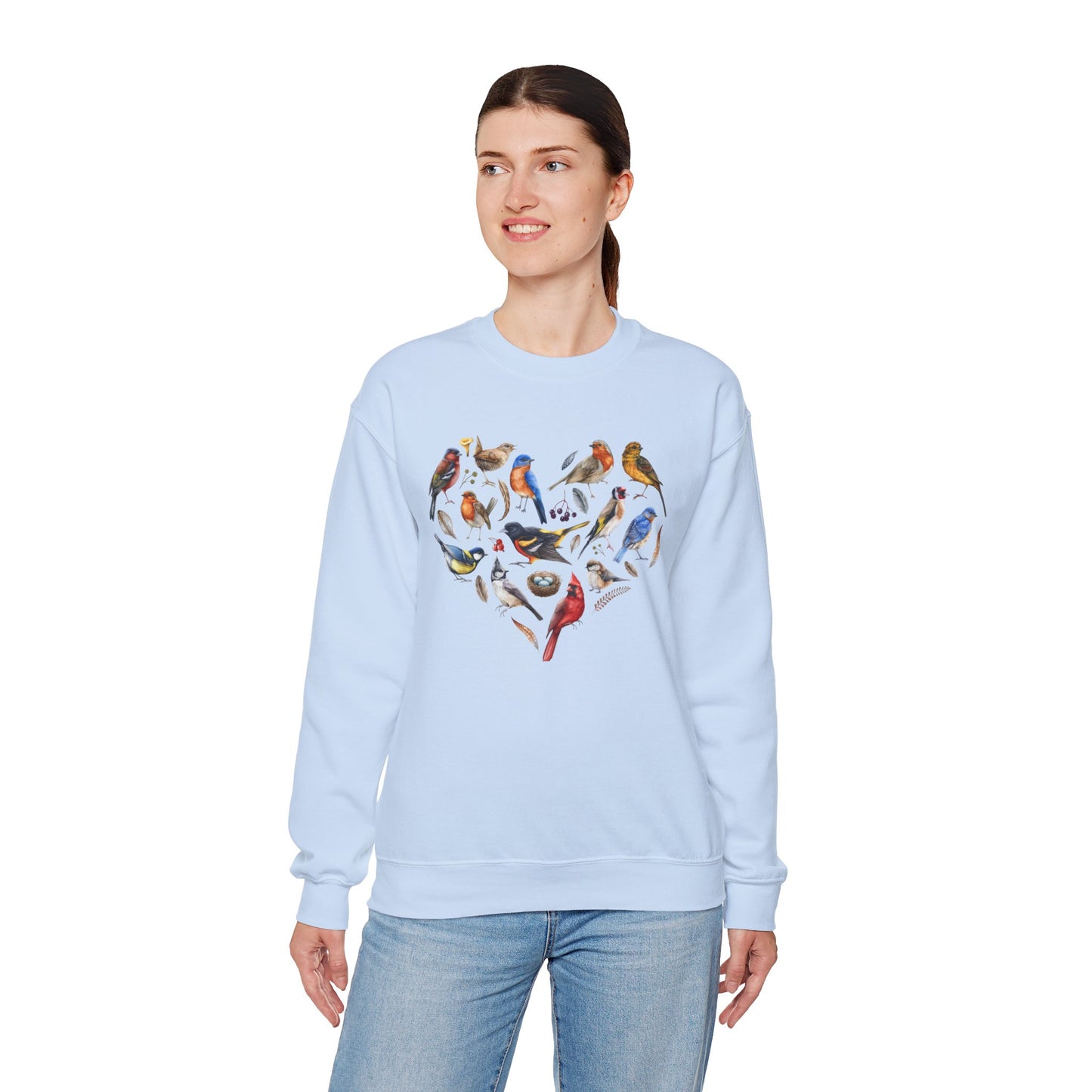 Bird Heart Graphic Unisex Crewneck Sweatshirt