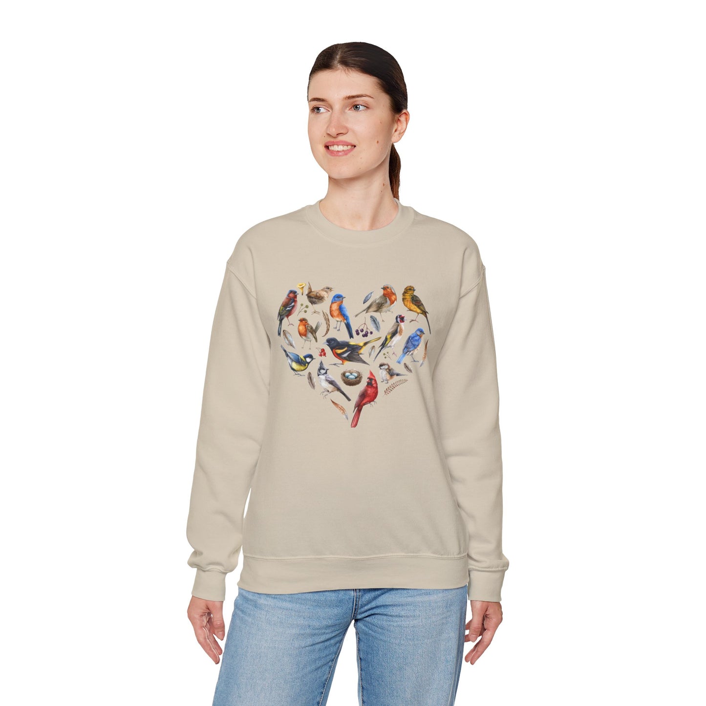 Bird Heart Graphic Unisex Crewneck Sweatshirt