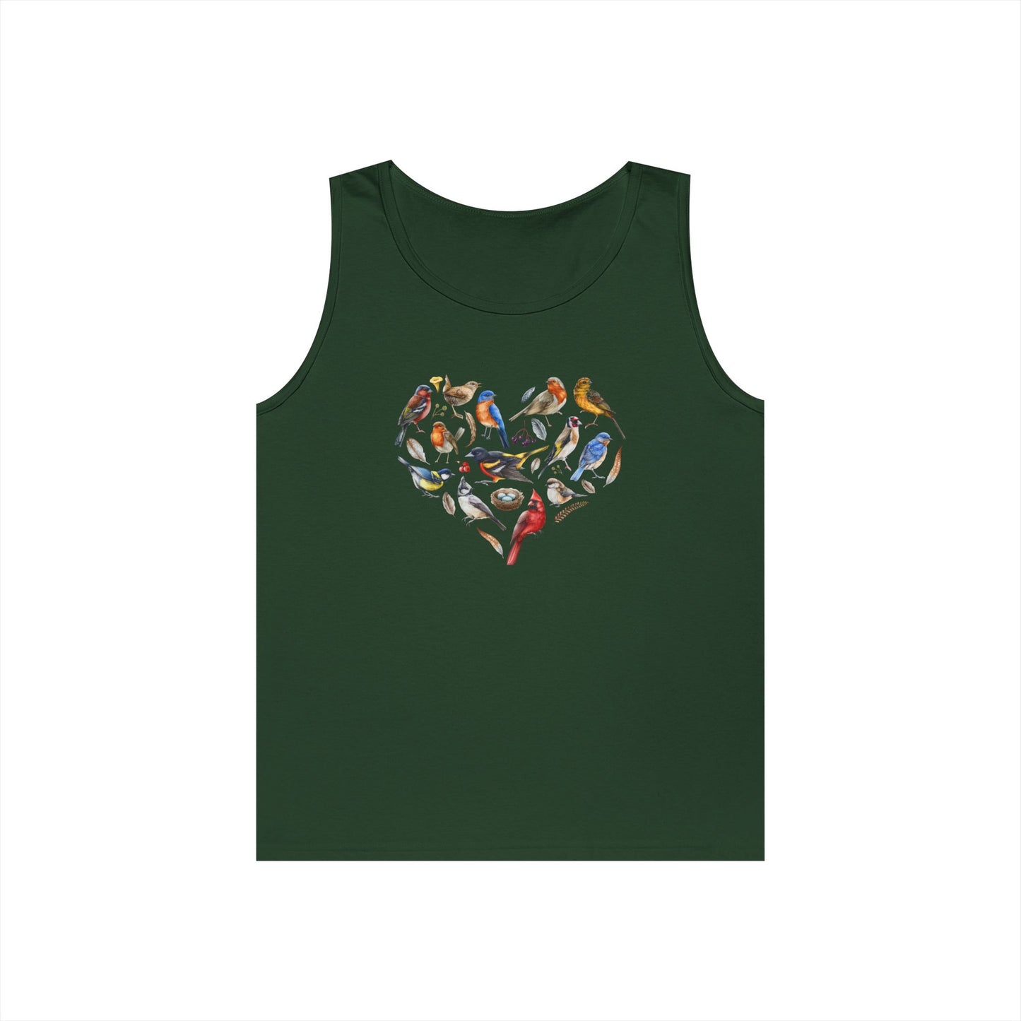 I'm A Nerdy Birder Bird Heart Tank Top, Gift for Bird Lovers, Unisex Summer Wear, Nature Lover's Apparel, Fun Casual Tank