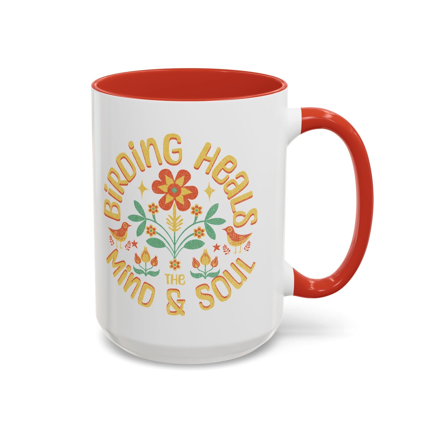 Birding Heals Accent Coffee Mug - Mind & Soul - Nature Lover Gift