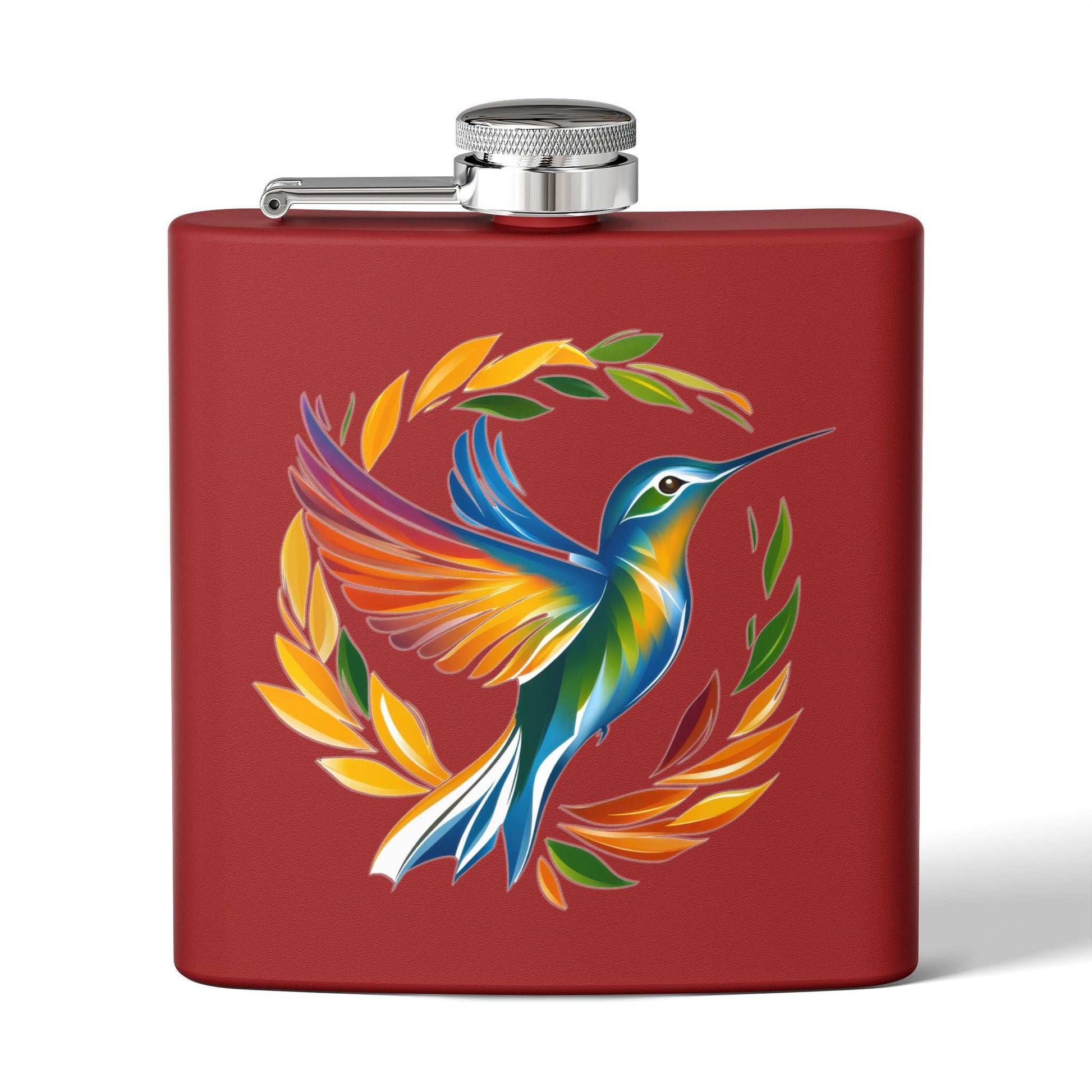 Hummingbird Rainbow Stainless Steel Flask - 6oz