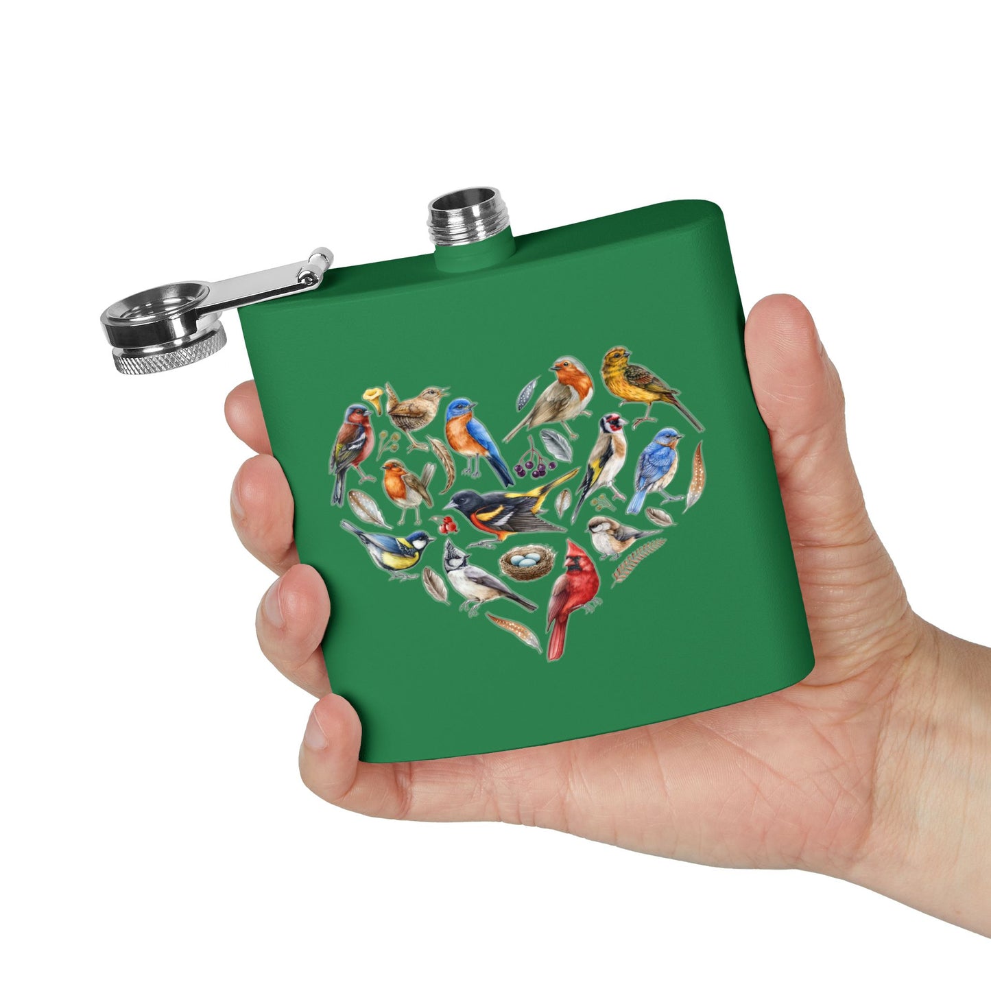 Bird Heart Stainless Steel Flask - 6oz