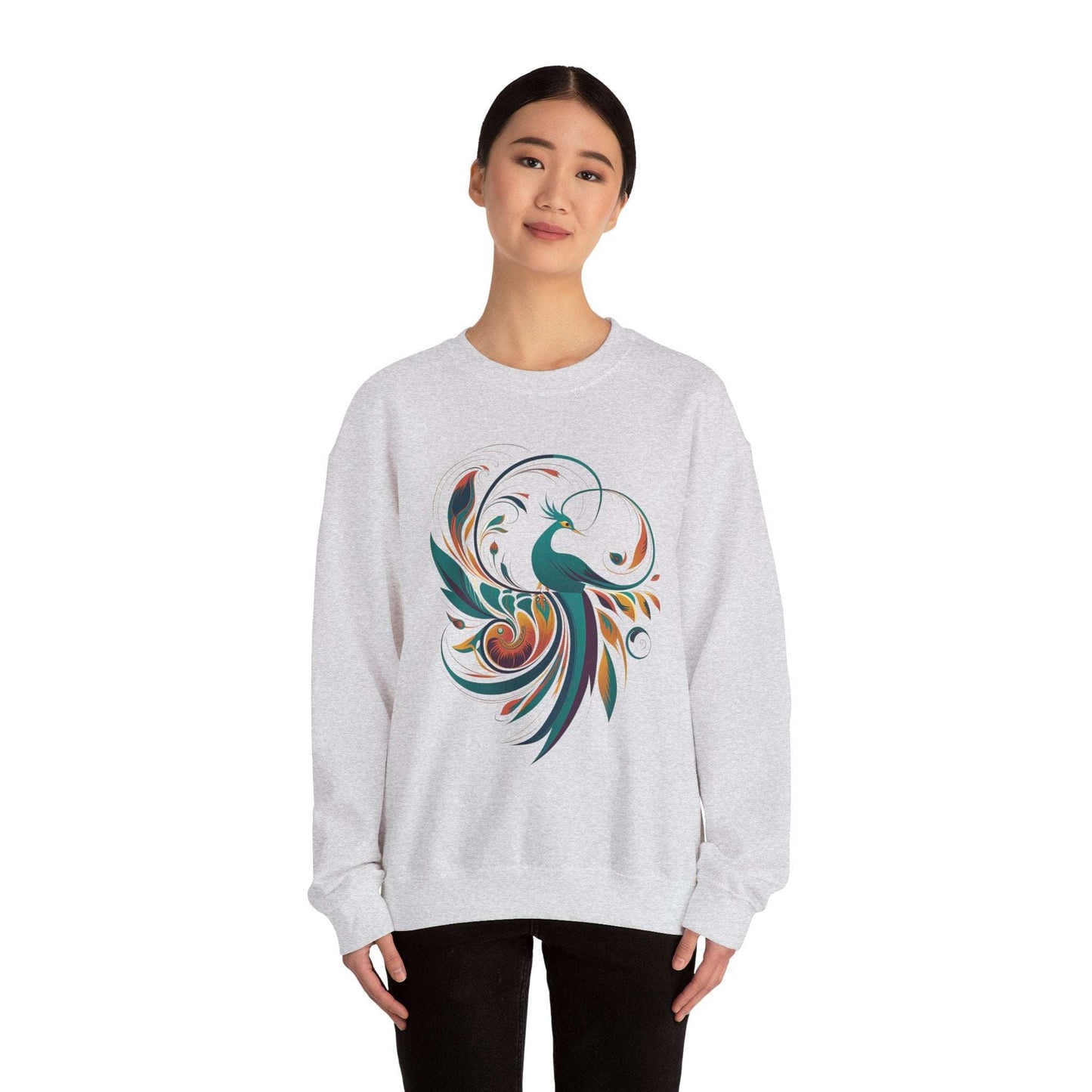 Elegant Peacock Design Unisex Crewneck Sweatshirt