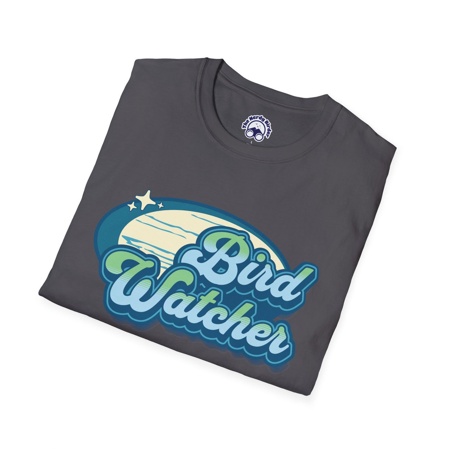 Bird Watcher Teal Unisex Softstyle T-Shirt - Retro Vibe Tee for Casual Wear
