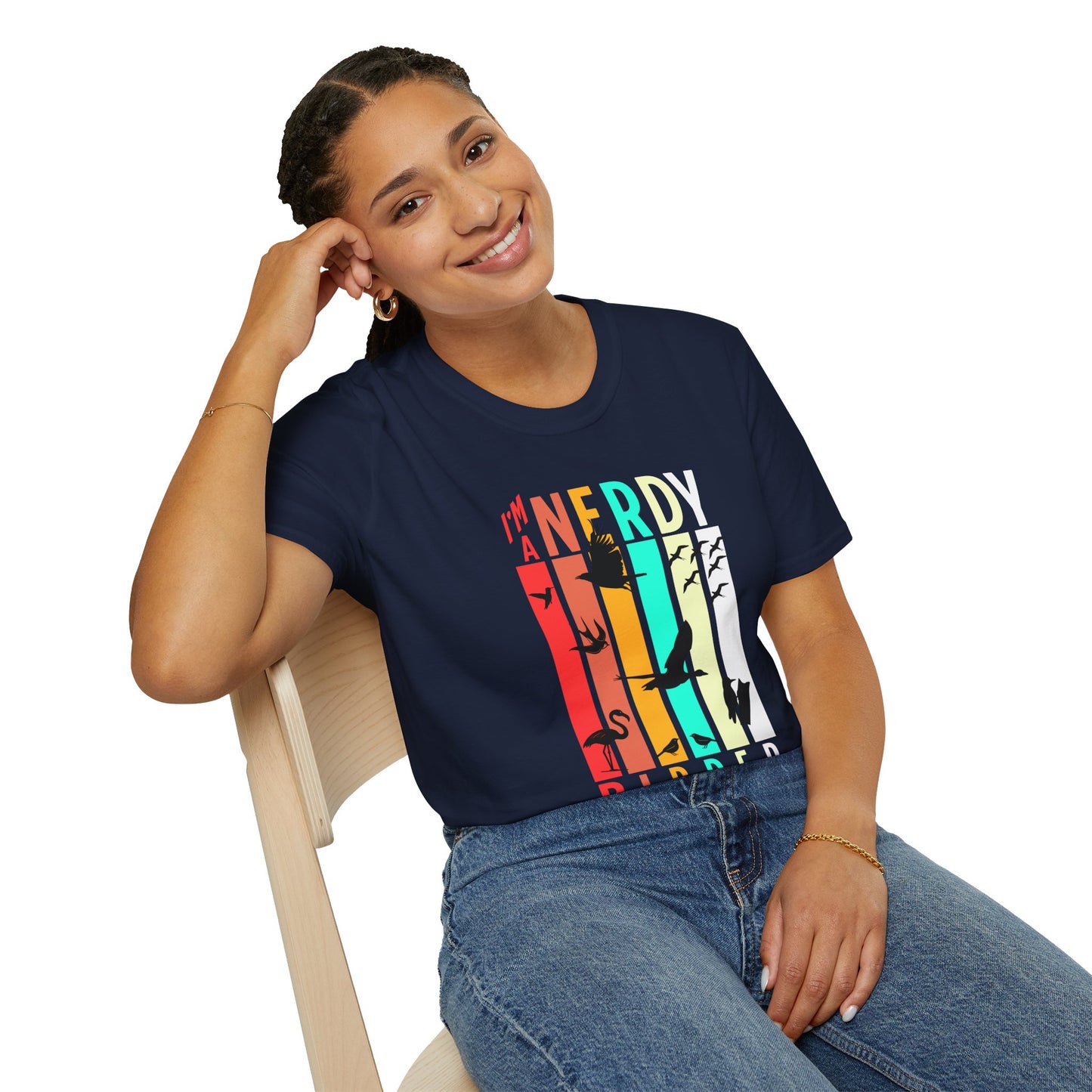I'm A Nerdy Birder Unisex Softstyle T-Shirt - Nature Lover's Gift