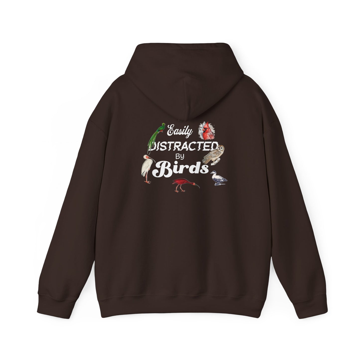 The Nerdy Birder - Easily Distracted by Birds Back Design Unisex Hoodie - Cozy Sweatshirt for Nature Lovers