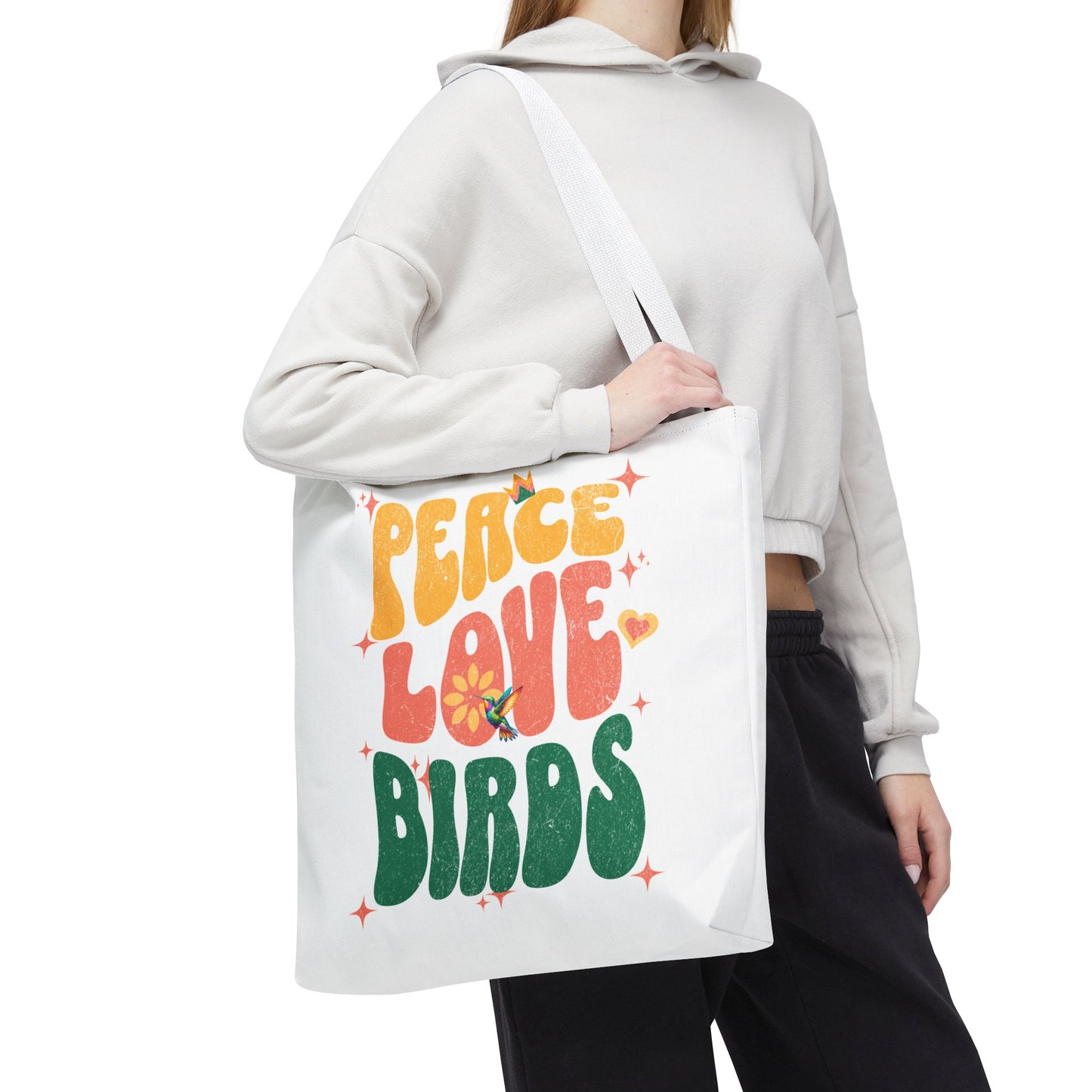 Peace Love Birds Tote Bag – Eco-Friendly Canvas Bag for Nature Lovers