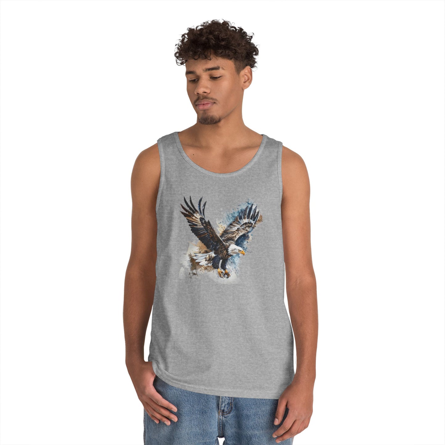Eagle Graphic Unisex Heavy Cotton Tank Top – Outdoor Adventure Wear