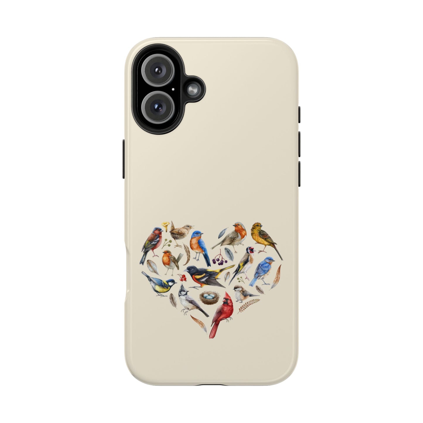 Bird Heart Tough Phone Cases - Cute Wildlife Design, Gift for Nature Enthusiasts, Durable Cases for Birdwatching