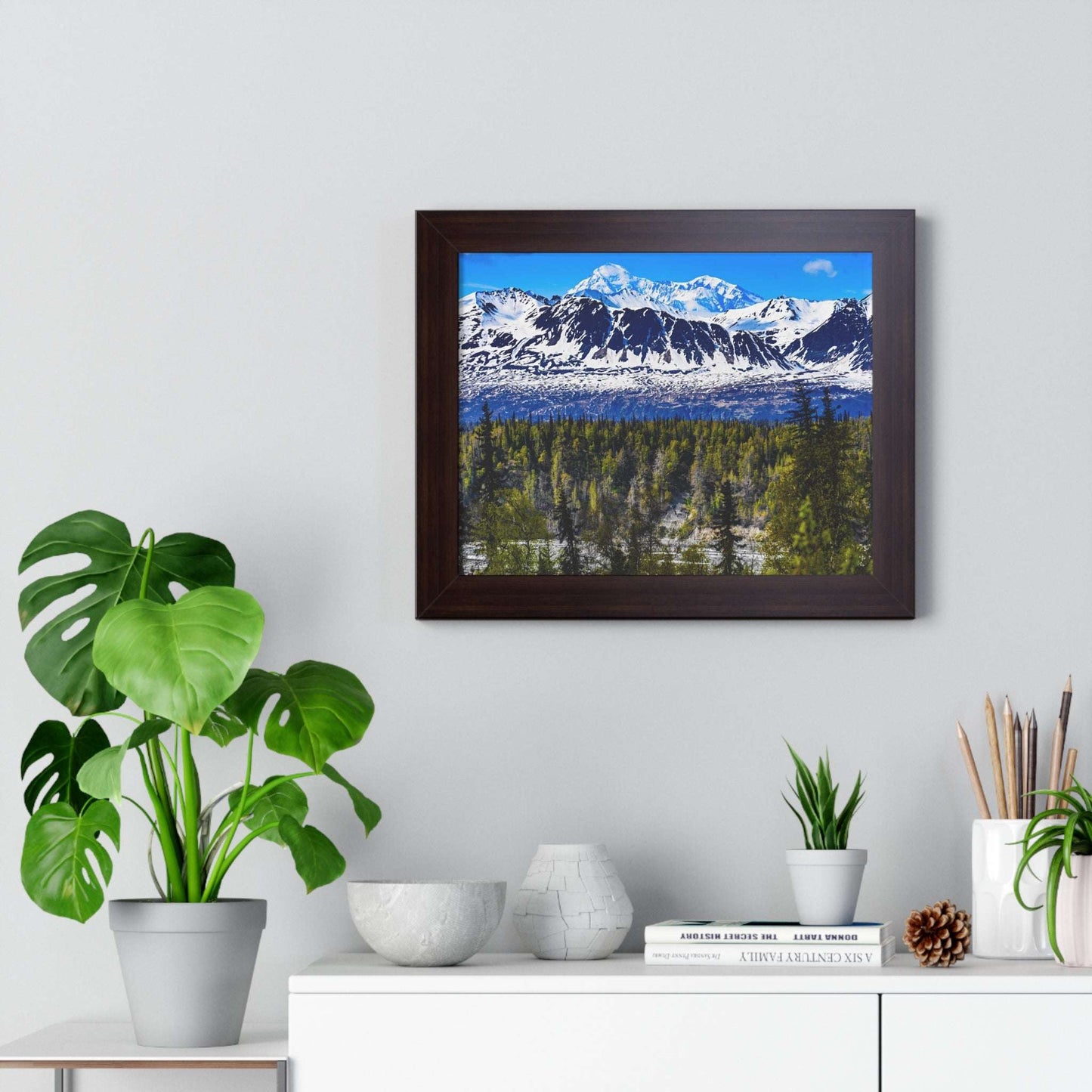Mountain Landscape Framed Poster, Scenic Wall Art, Nature Decor, Gift for Outdoor Lovers, Home Office Artwork, Nature