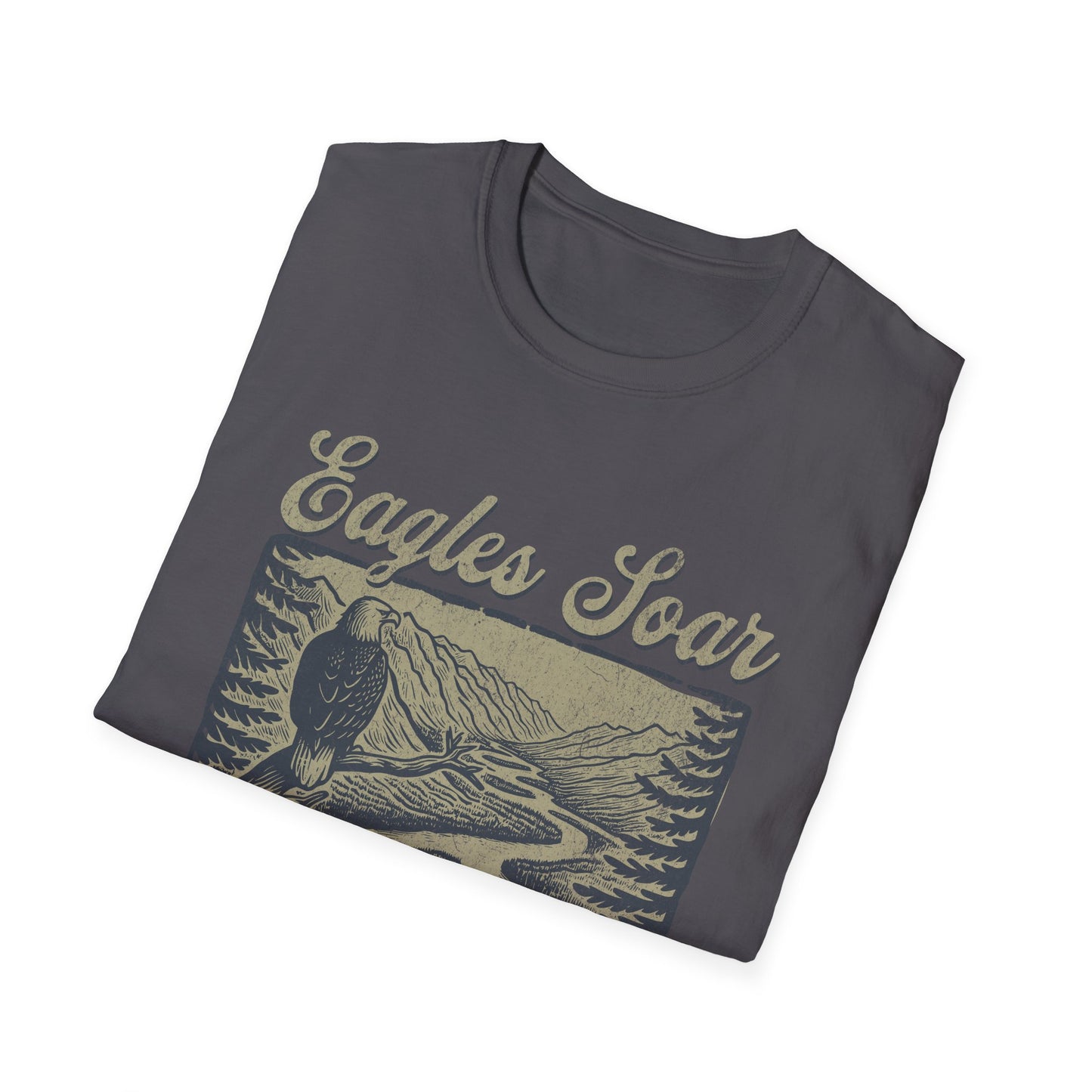 Eagles Soar Unisex Softstyle T-Shirt - Nature Inspired Graphic Tee