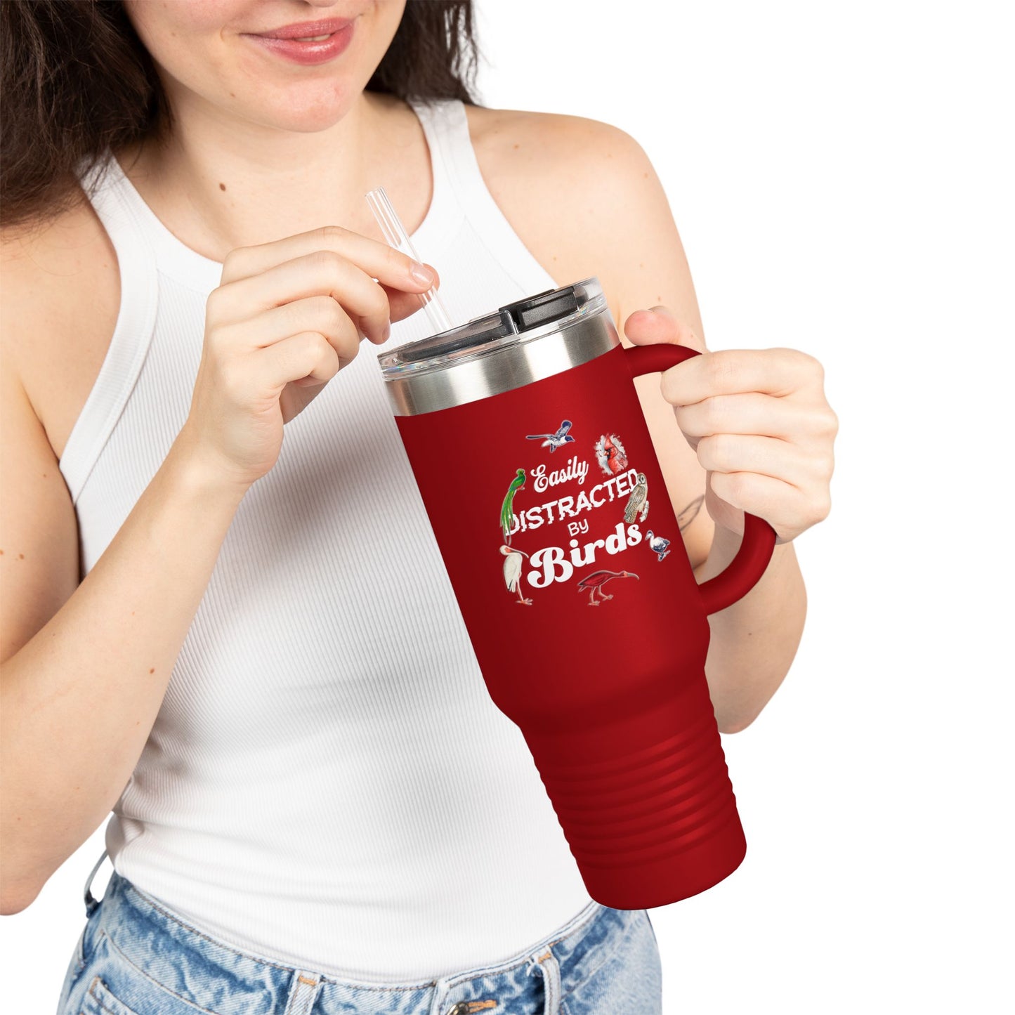 Easily Distracted by Birds Insulated Travel Mug - 40oz Adventure Companion