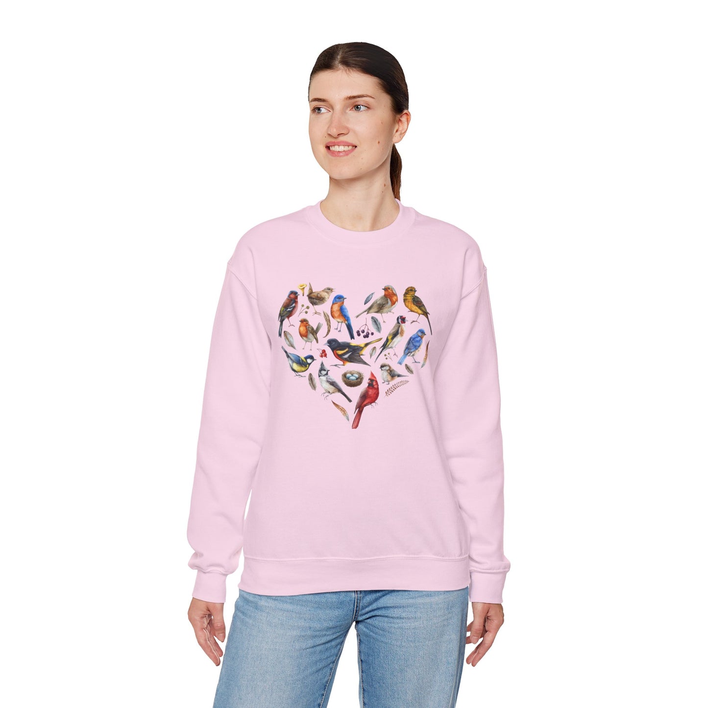 Bird Heart Graphic Unisex Crewneck Sweatshirt