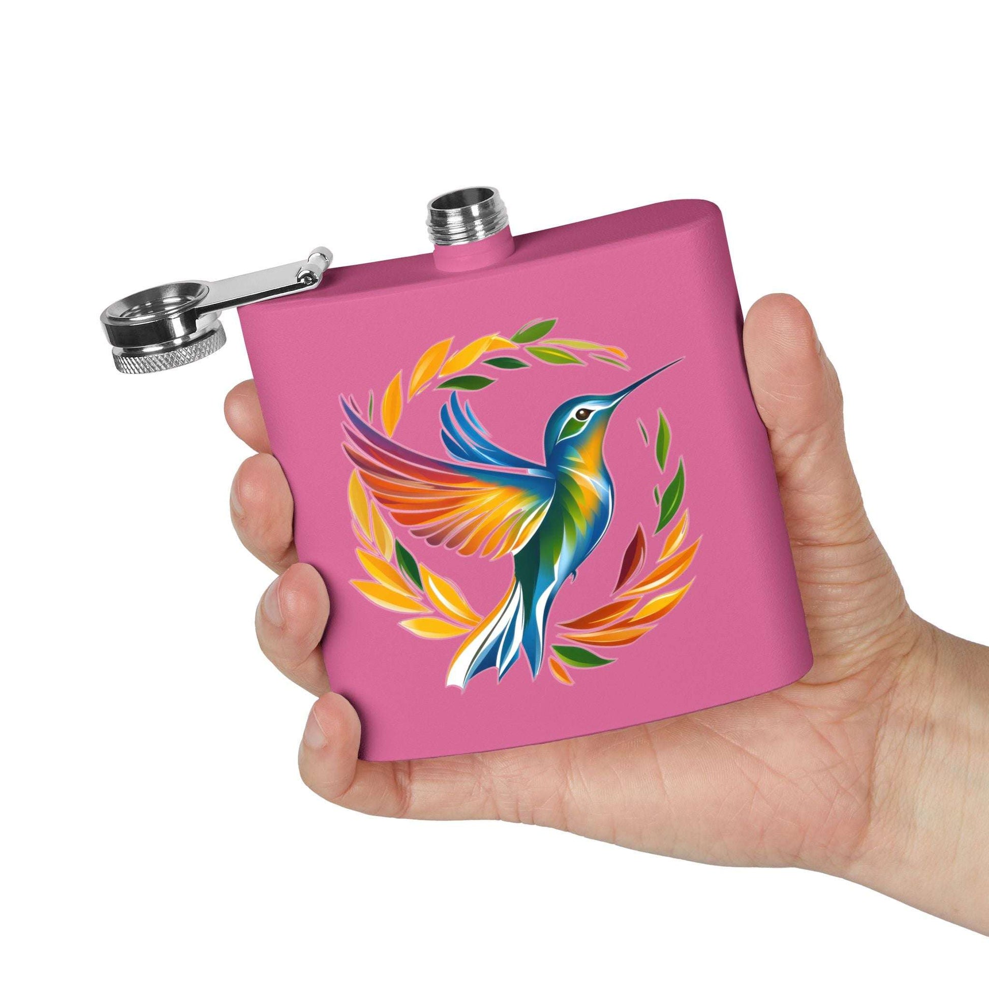 Hummingbird Rainbow Stainless Steel Flask - 6oz