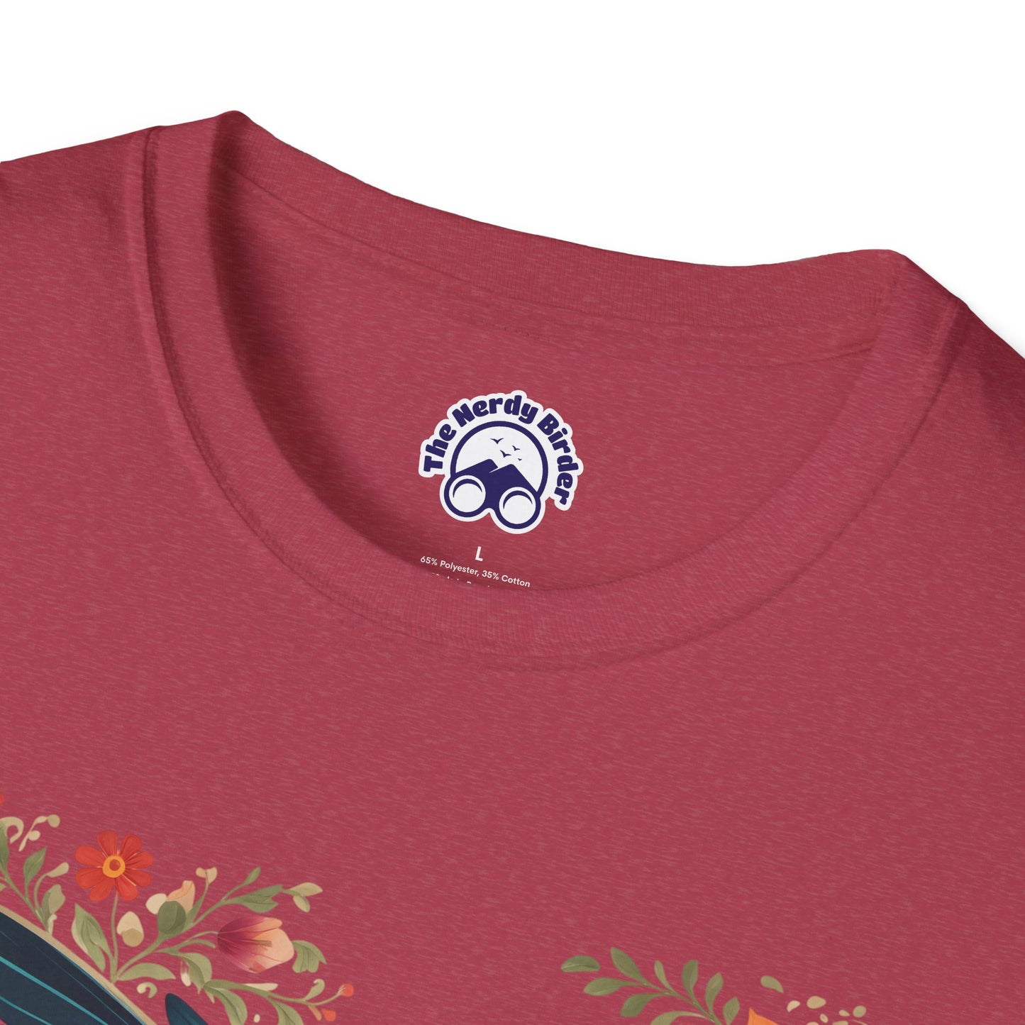 Hummingbird in Bloom – Artistic Nature Unisex Softstyle T-Shirt