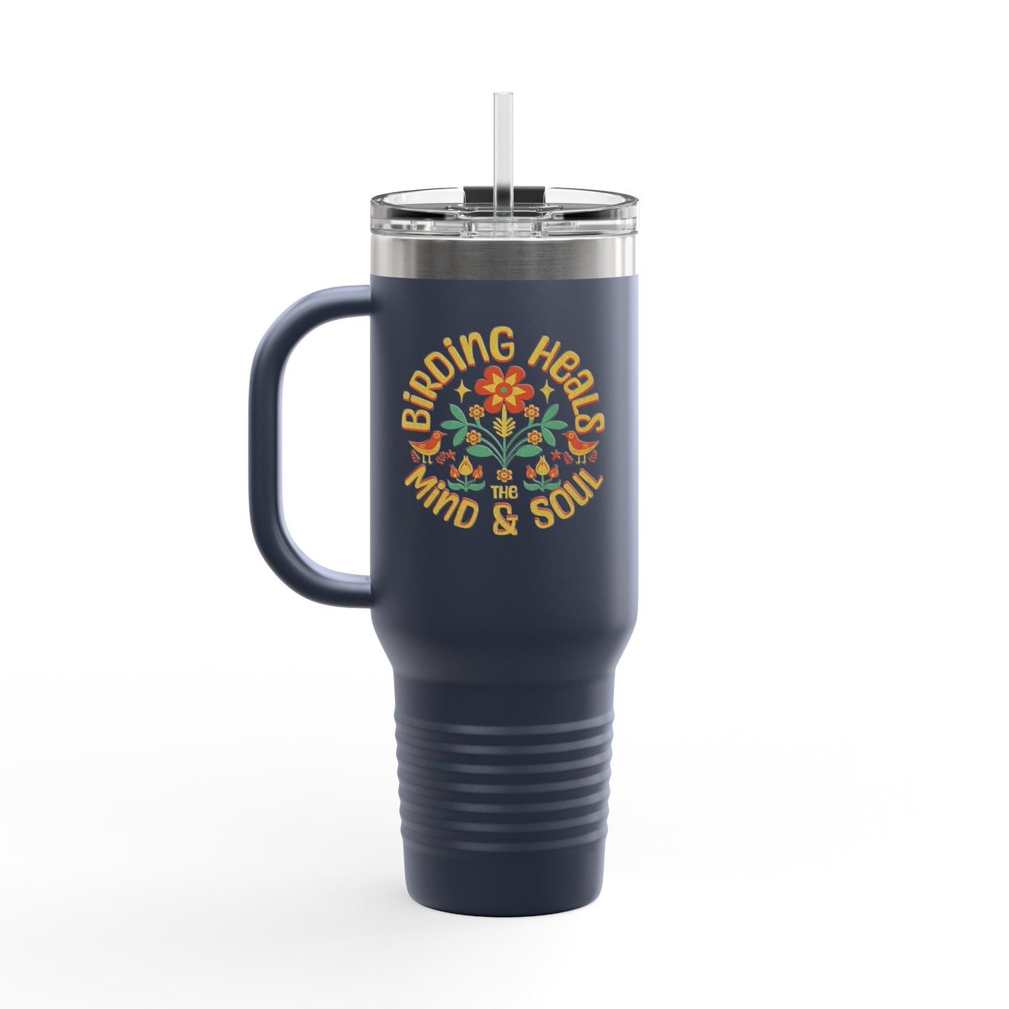 The Nerdy Birder Birding Heals Insulated Travel Mug, 40oz