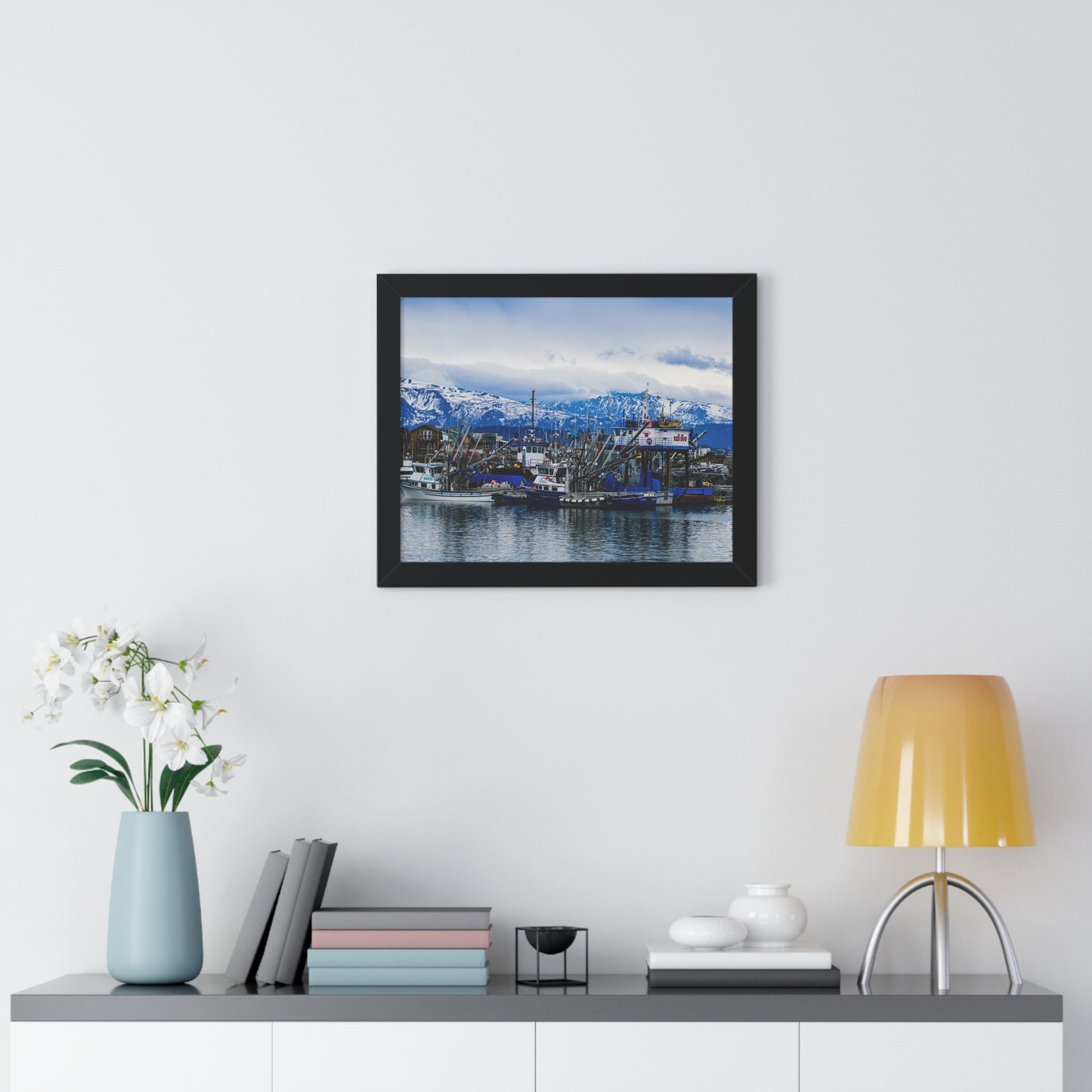 Scenic Harbor Framed Horizontal Poster - Nautical Wall Art for Home Decor